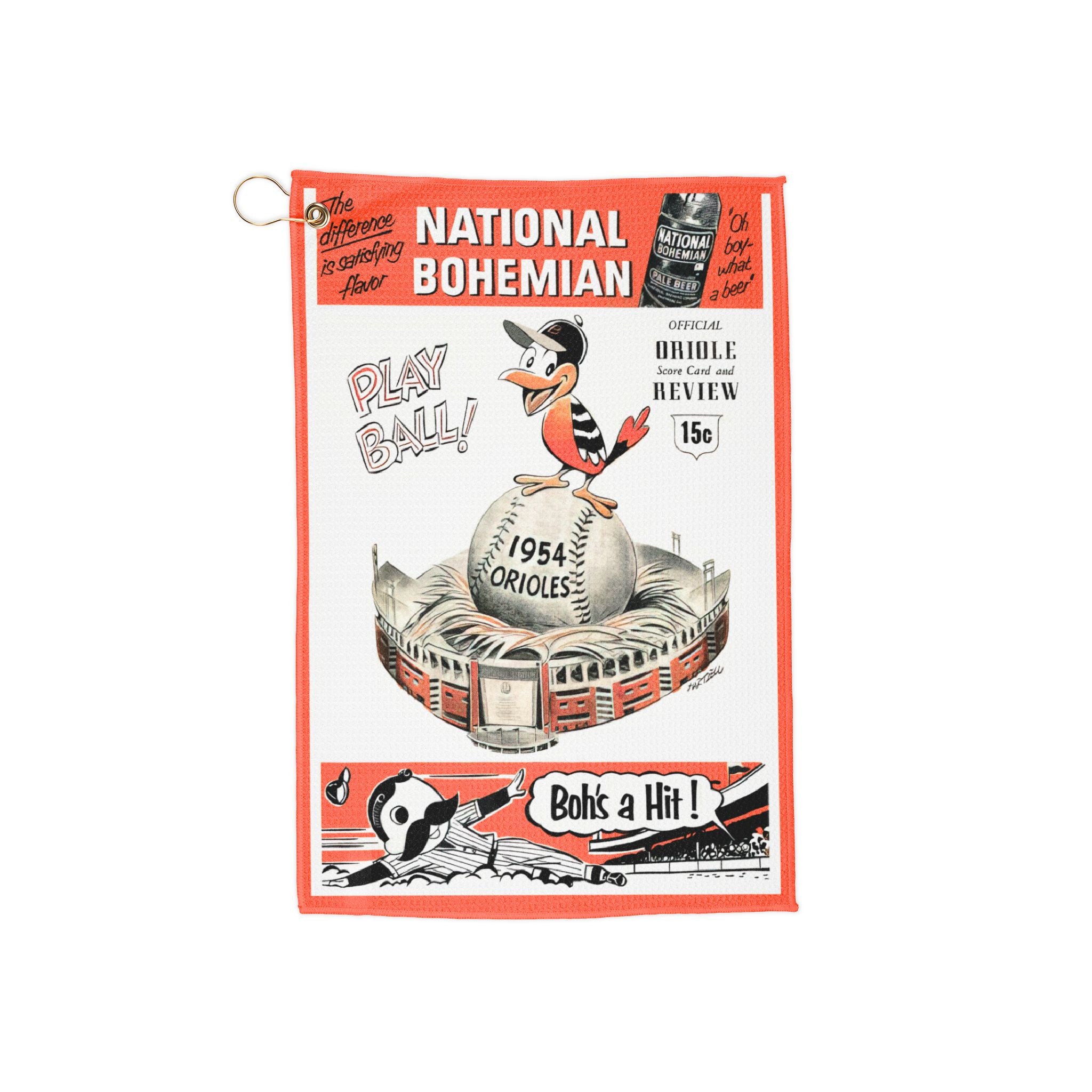 Vintage 1954 Baseball Baltimore Orioles Golf Towels - Sports Fan Gift, Retro Sports Towel, Golf Accessories, Orioles Memorabilia, Golf