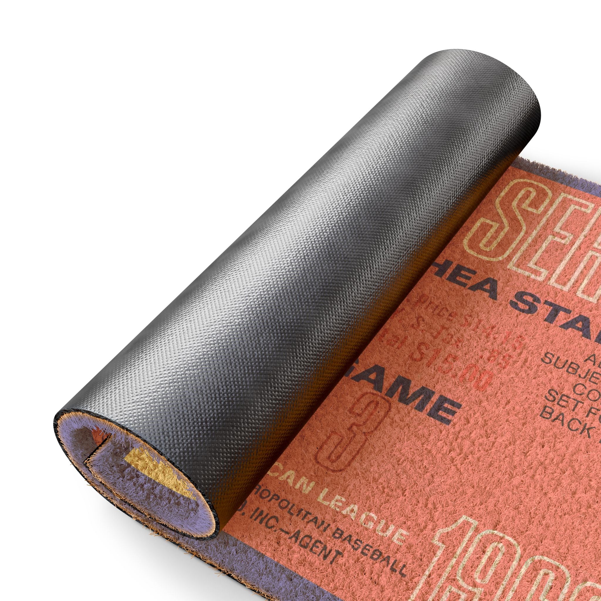 Doormat, 1969 Vintage Baseball World Series Ticket - New York Mets - Shea Stadium - Game 3, Entryway Rug, Baseball Fan Gift, Sports
