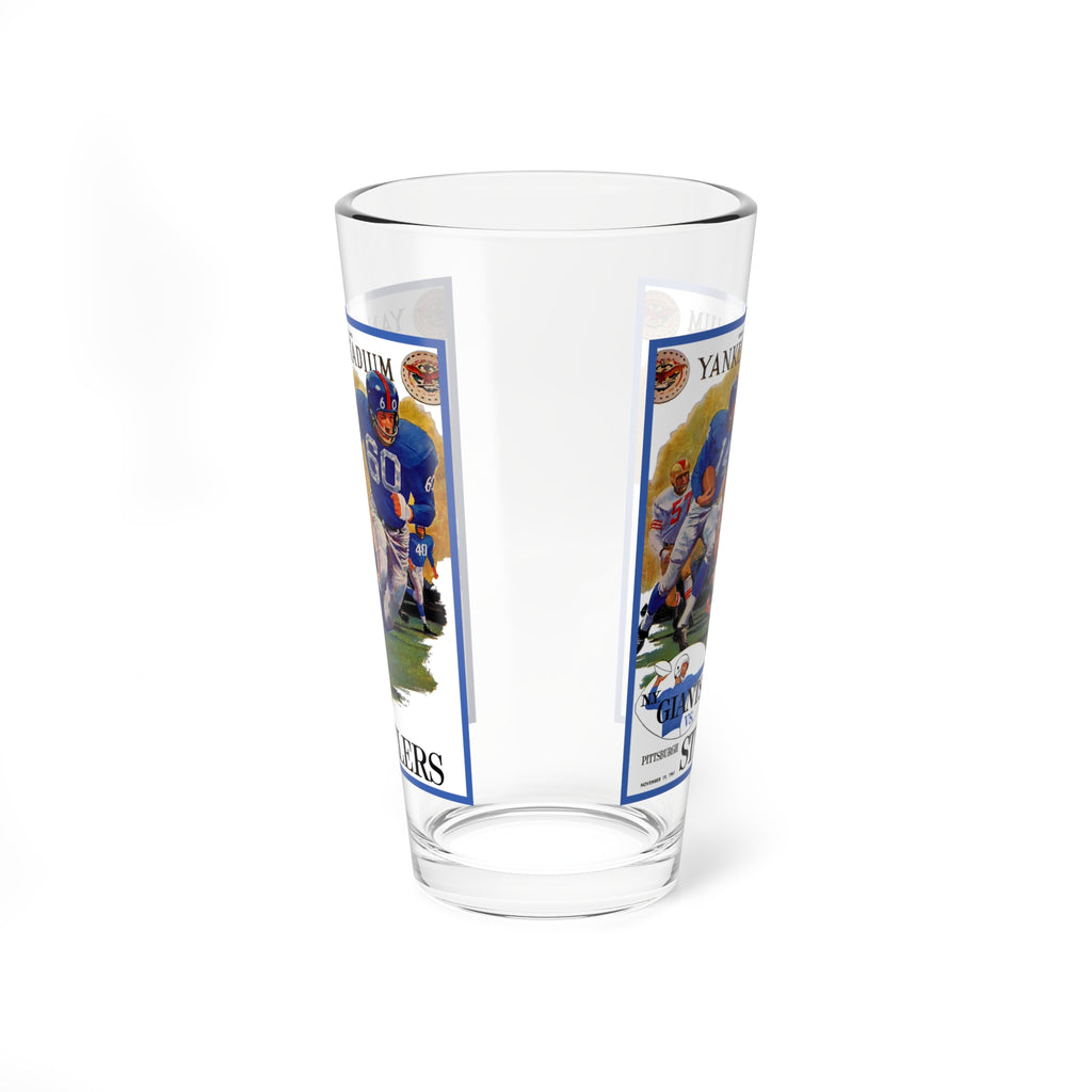 1961 Football Vintage Poster Mixing Glass — Giants vs. Steelers 16oz