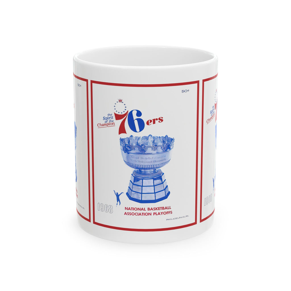 1967-1968 Vintage Philadelphia 76ers Basketball Program Cover - Ceramic Mug, 11oz