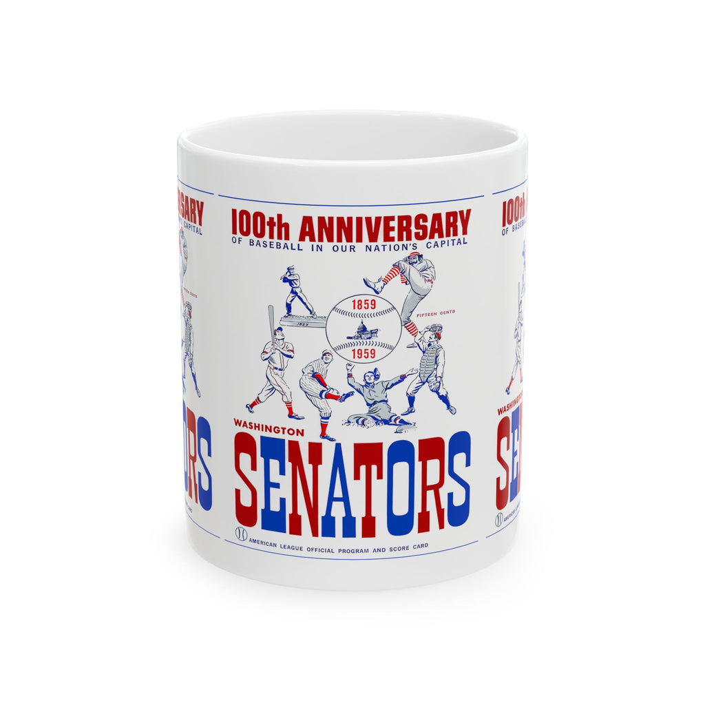 1959 Vintage Washington Senators Program Cover - 100 Years - Ceramic Mug, 11oz