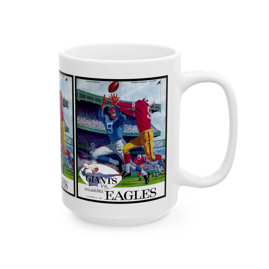Football Ceramic Mug, 1960 New York Giants Philadelphia Eagles Fan Gift, Sports Coffee Cup, Team Spirit, Game Day Drinkware, Memorabilia