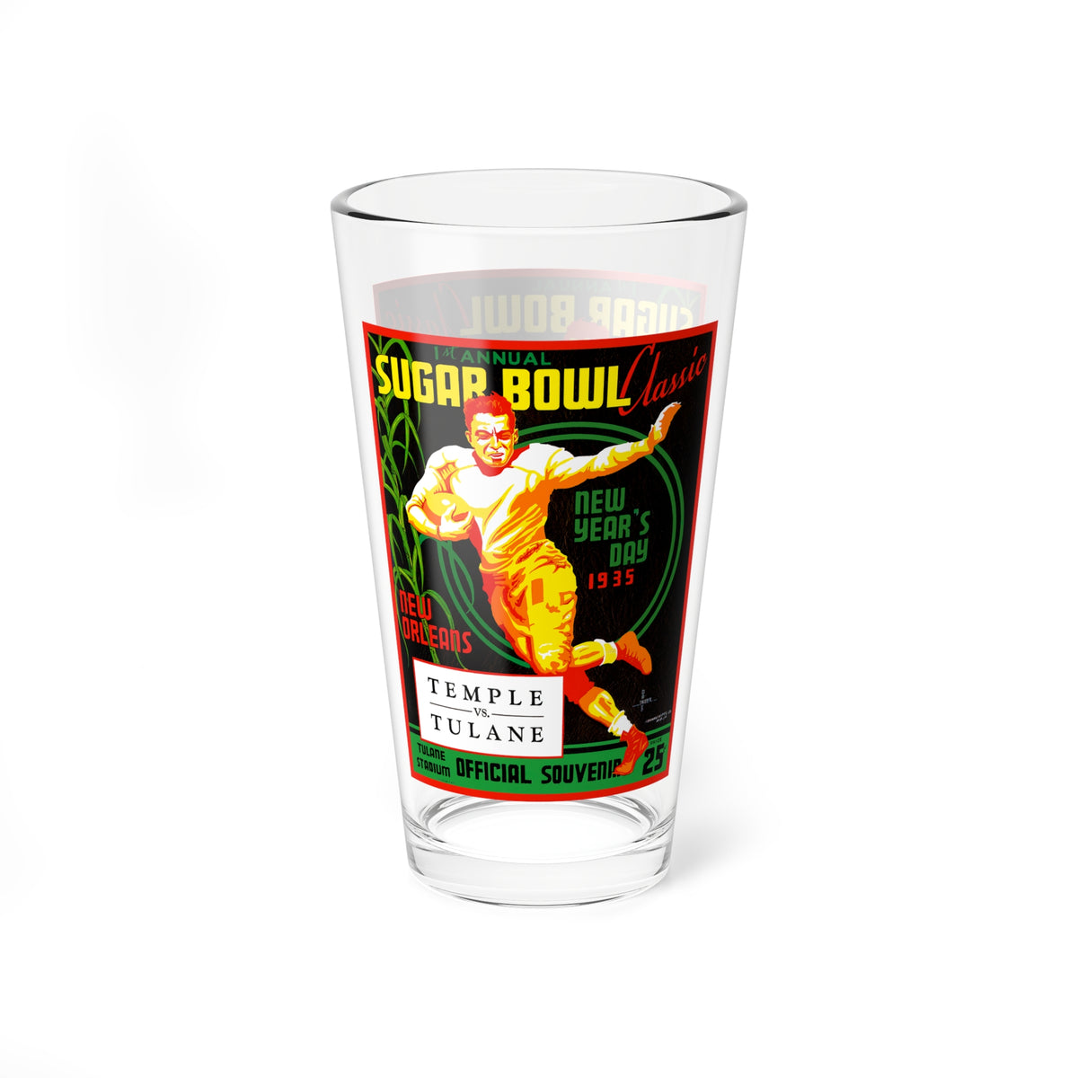 1935 Vintage Sugar Bowl Football Program Temple - Tulane Mixing Glass