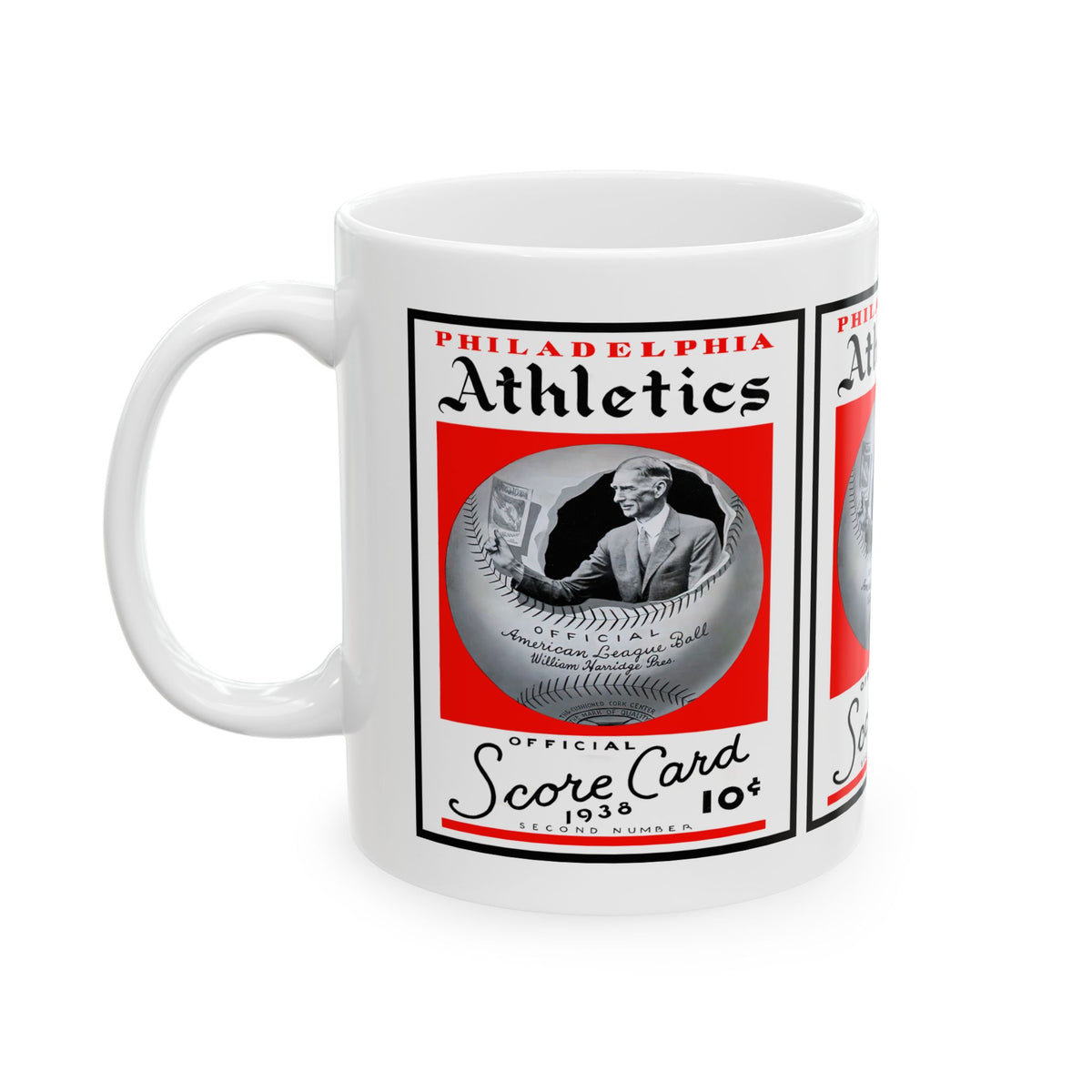 1938 Philadelphia Athletics Vintage Score Card Ceramic Mug (11oz/15oz)