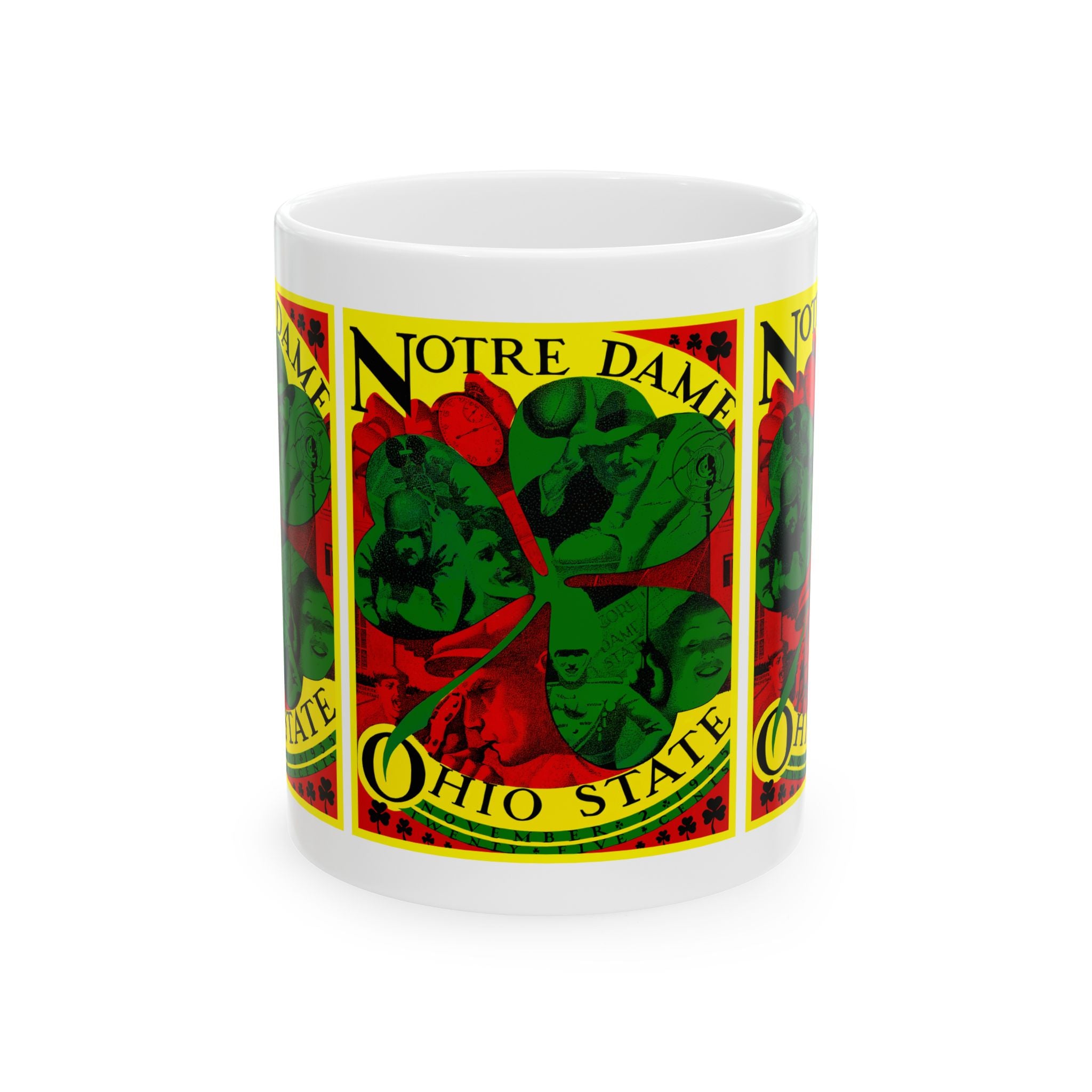 Vintage Football Ceramic Mug, 1935 Notre Dame-Ohio State Cup, Sports Fan Gift, Game Day Coffee Mug, Football Lover Gift, Football