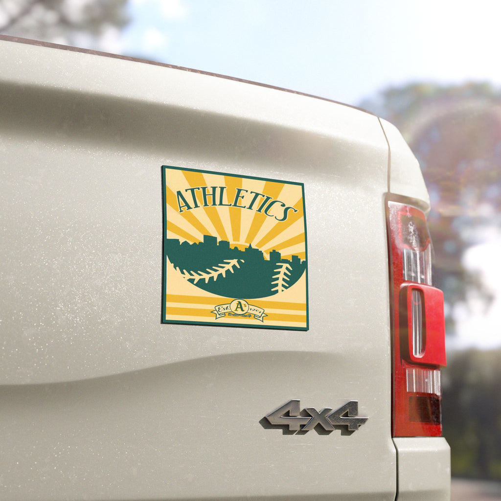 Car Magnets - Baseball Oakland Athletics City Poster, Sports Team Fan Gift, Vehicle Accessories, Refrigerator Decor, Sports Memorabilia,