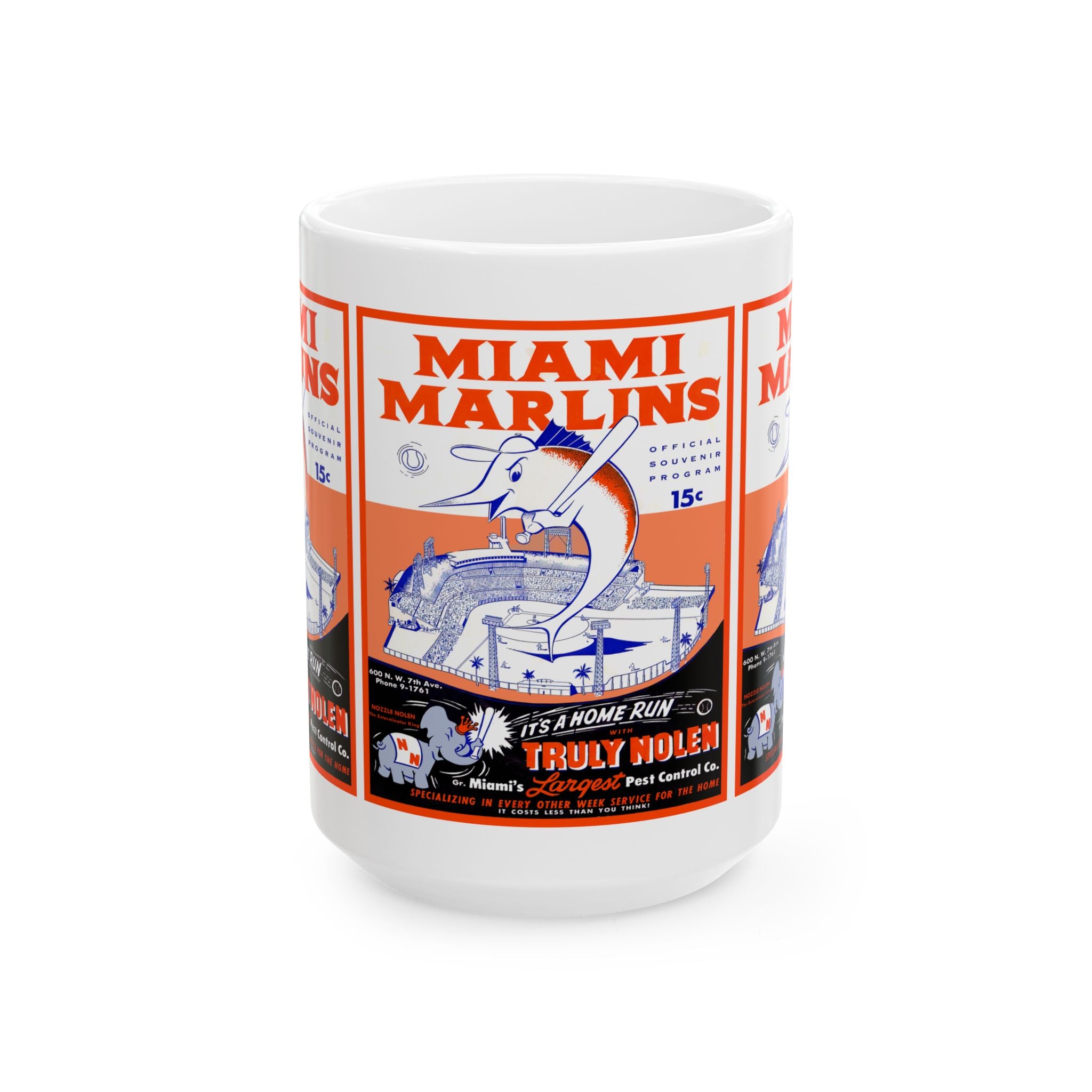 1956 Baseball Miami Marlins Ceramic Mug — Vintage Baseball Team Coffee Cup (11oz & 15oz)