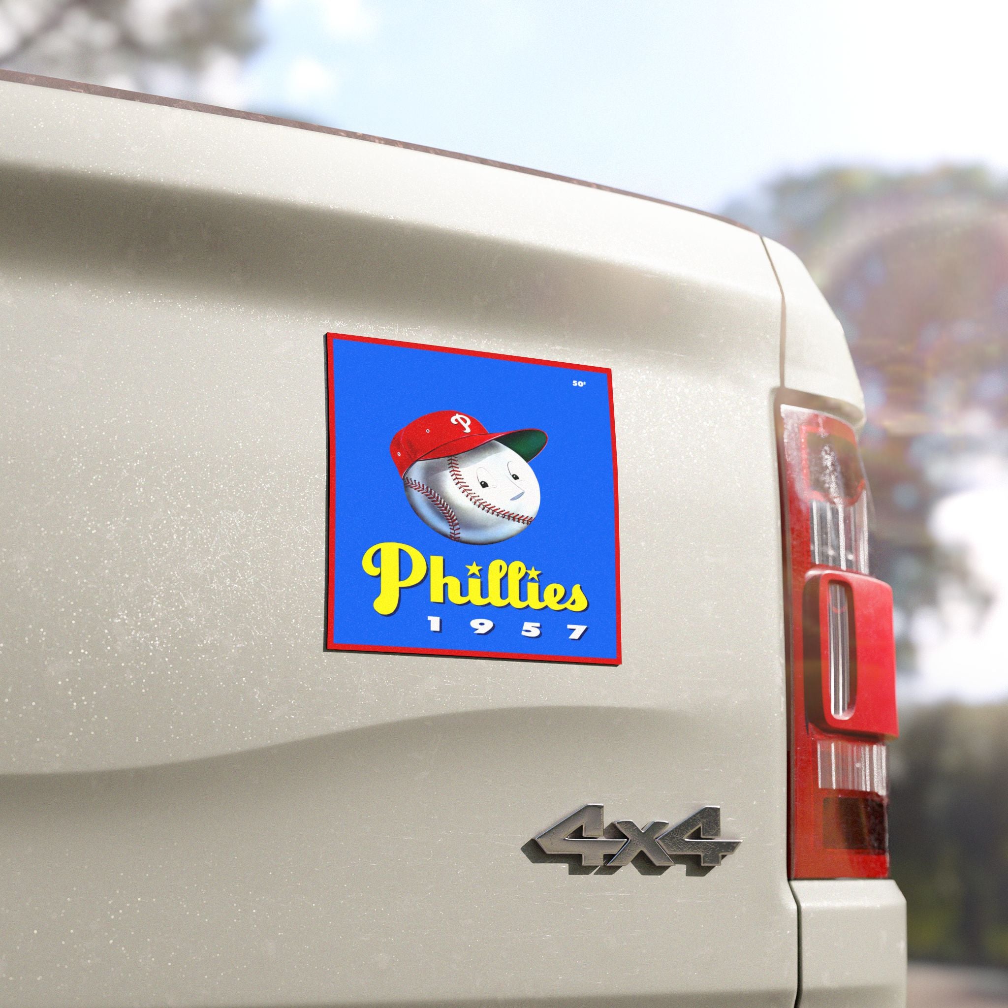 Vintage Baseball Car Magnets - 1957 Philadelphia Phillies Yearbook Design, Sports Memorabilia, Fan Souvenir, Retro Collectible, Gift for