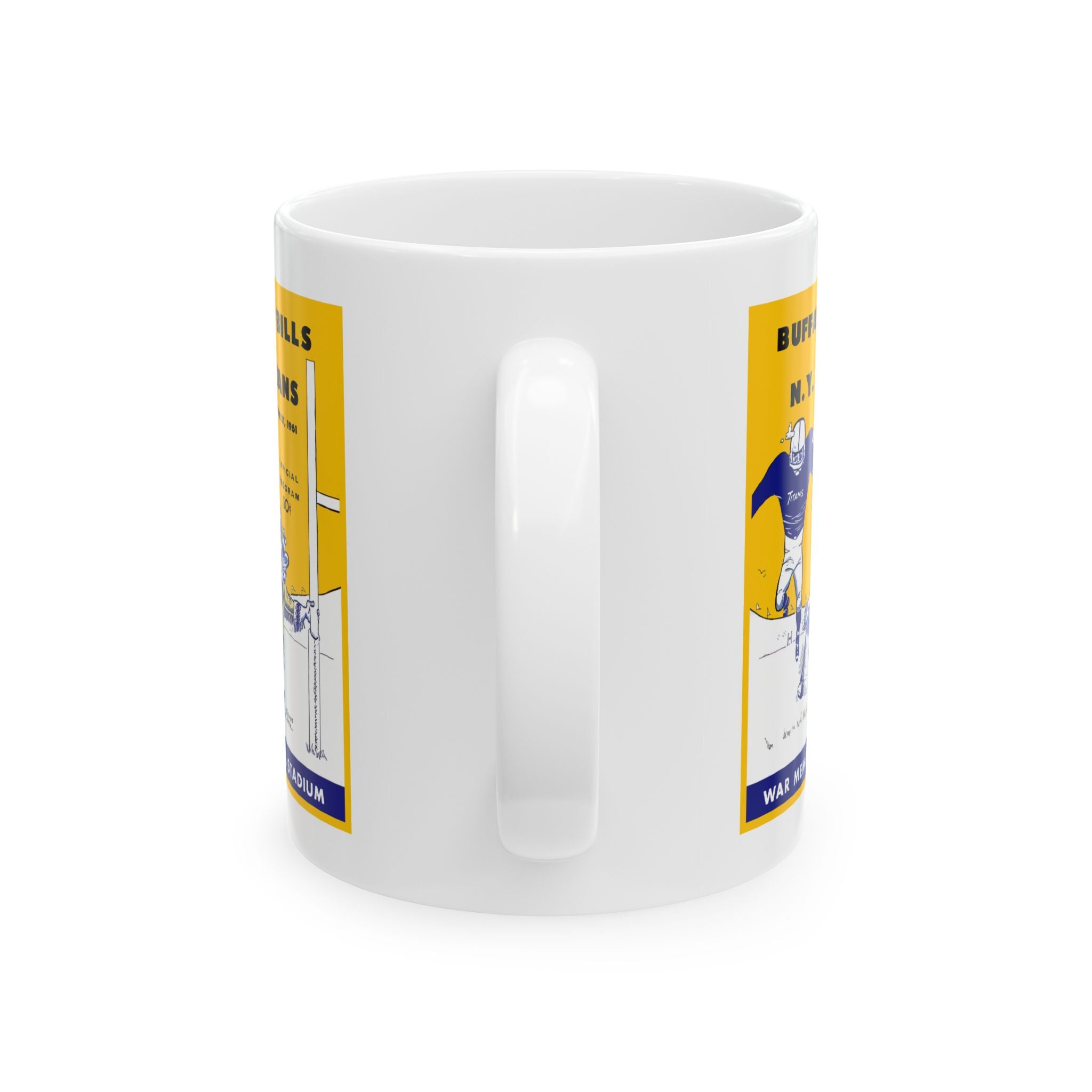 1961 Vintage Buffalo Bills-New York Titans Football Program Cover - Ceramic Mug, 11oz