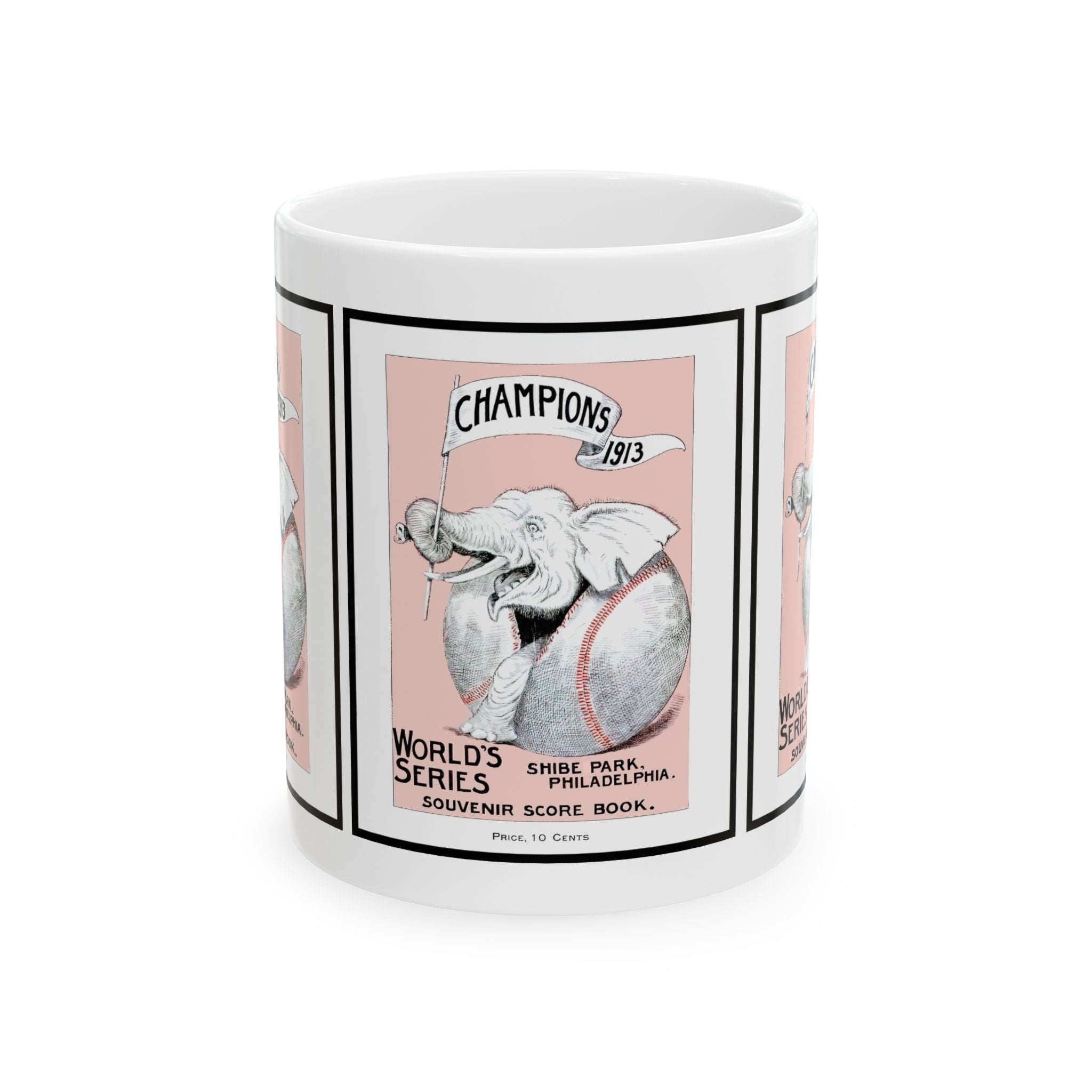 1913 Vintage New York Giants - Philadelphia Athletics World Series Program Cover- Ceramic Mug, 11oz