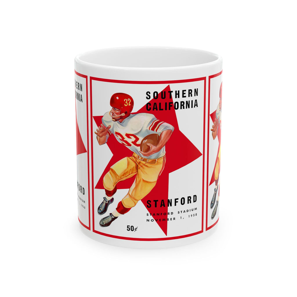 Football Ceramic Mug, 1958 Southern California Stanford, Sports Fan Gift, Coffee Cup, Tea Mug, Football Team