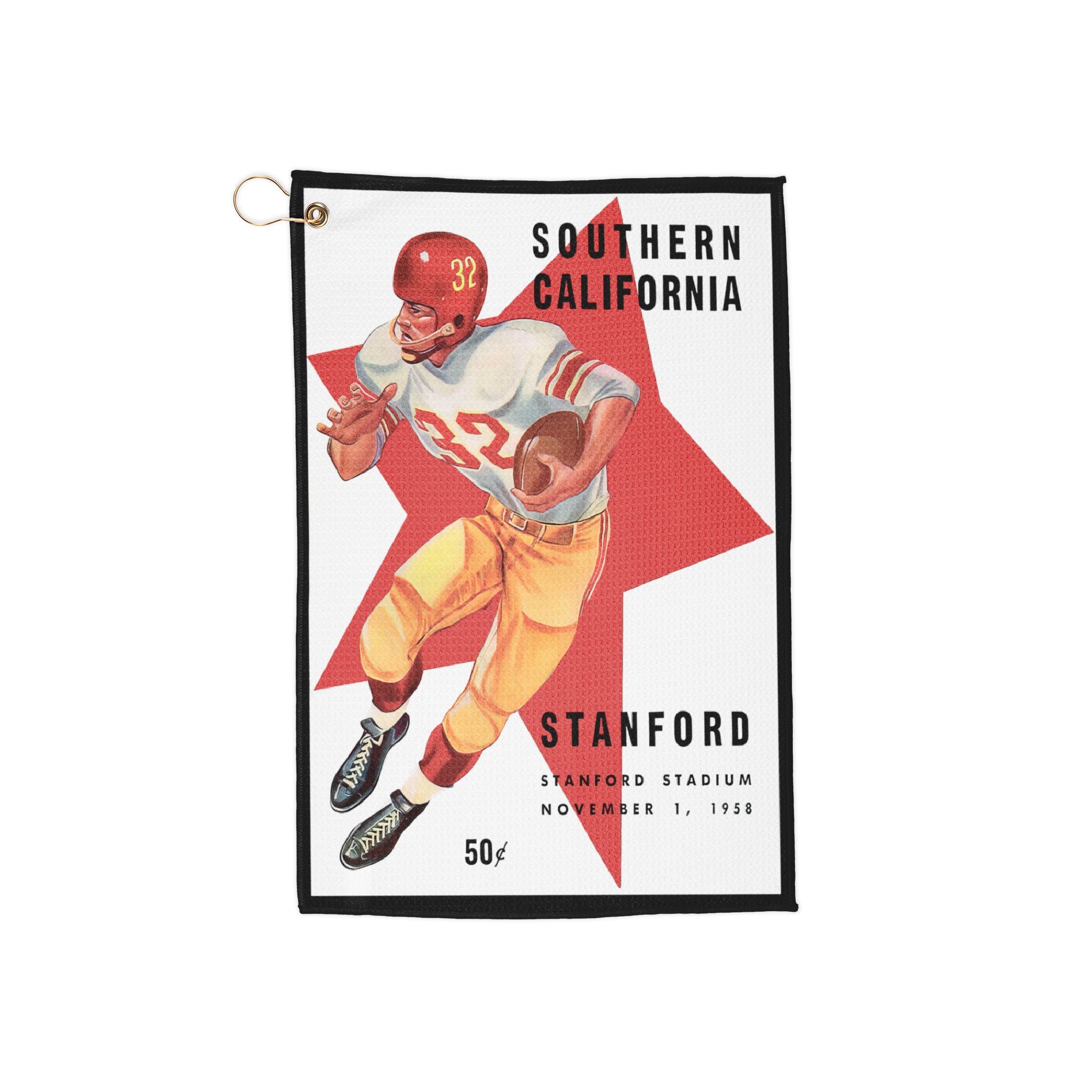 1958 Football Stanford vs USC Towel | Vintage College Game Sports