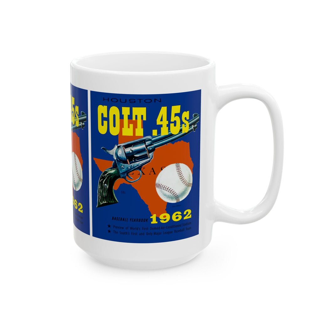 Ceramic Mug, 11oz - 1962 Vintage Houston Colt 45s Baseball Yearbook Cover, Drinkware Gift for Baseball Fans, Retro Sports