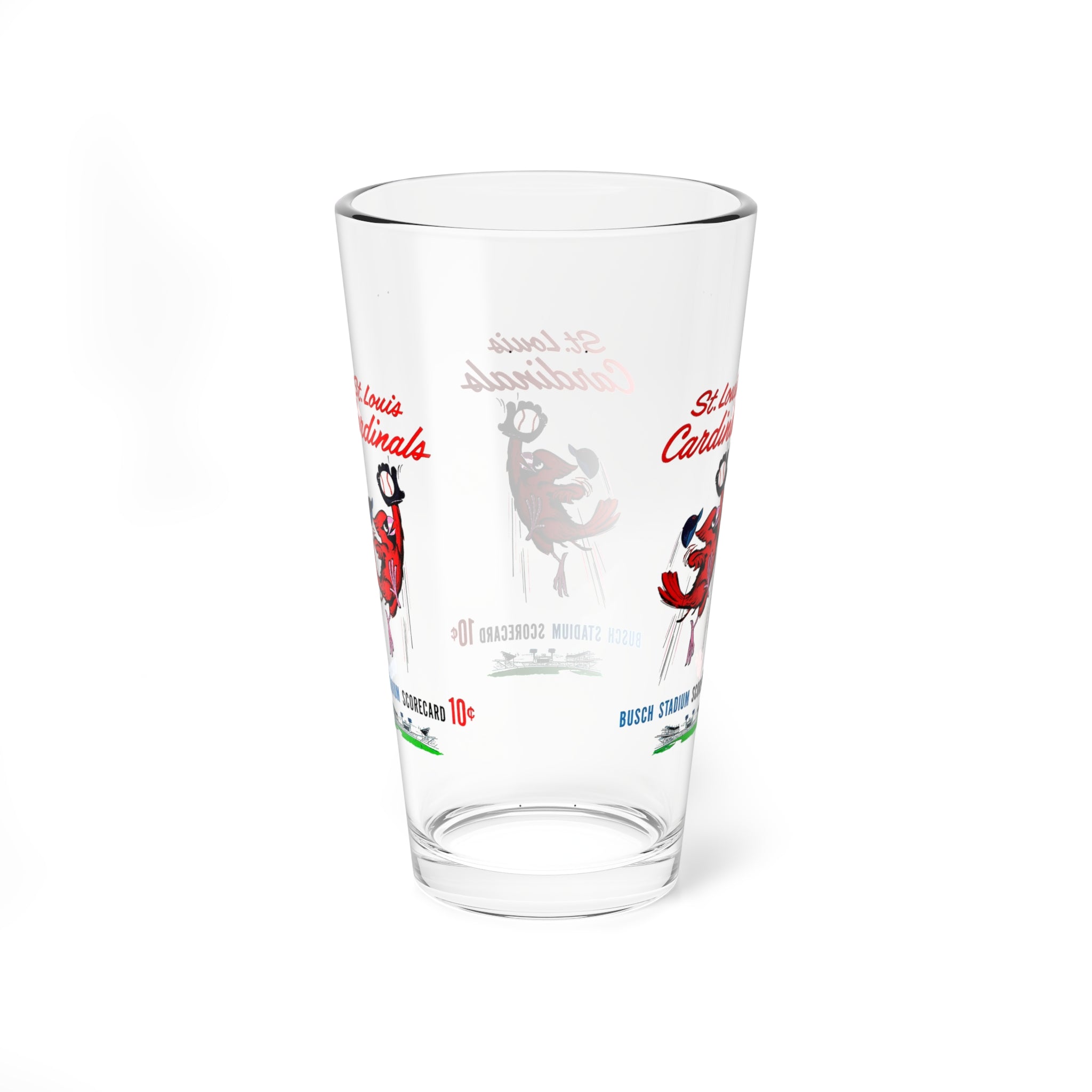 1963 Vintage St Louis Cardinals Baseball Scorecard Cover -  Pint Glass, 16oz
