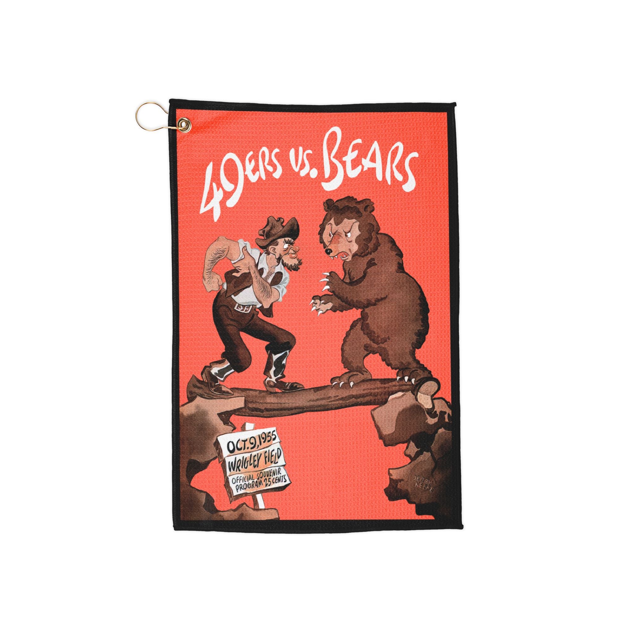 Vintage 1955 Football Chicago Bears-San Francisco 49ers Golf Towel, Sports Towel, Golf Gift Idea, Golf Accessories, Fan Merch