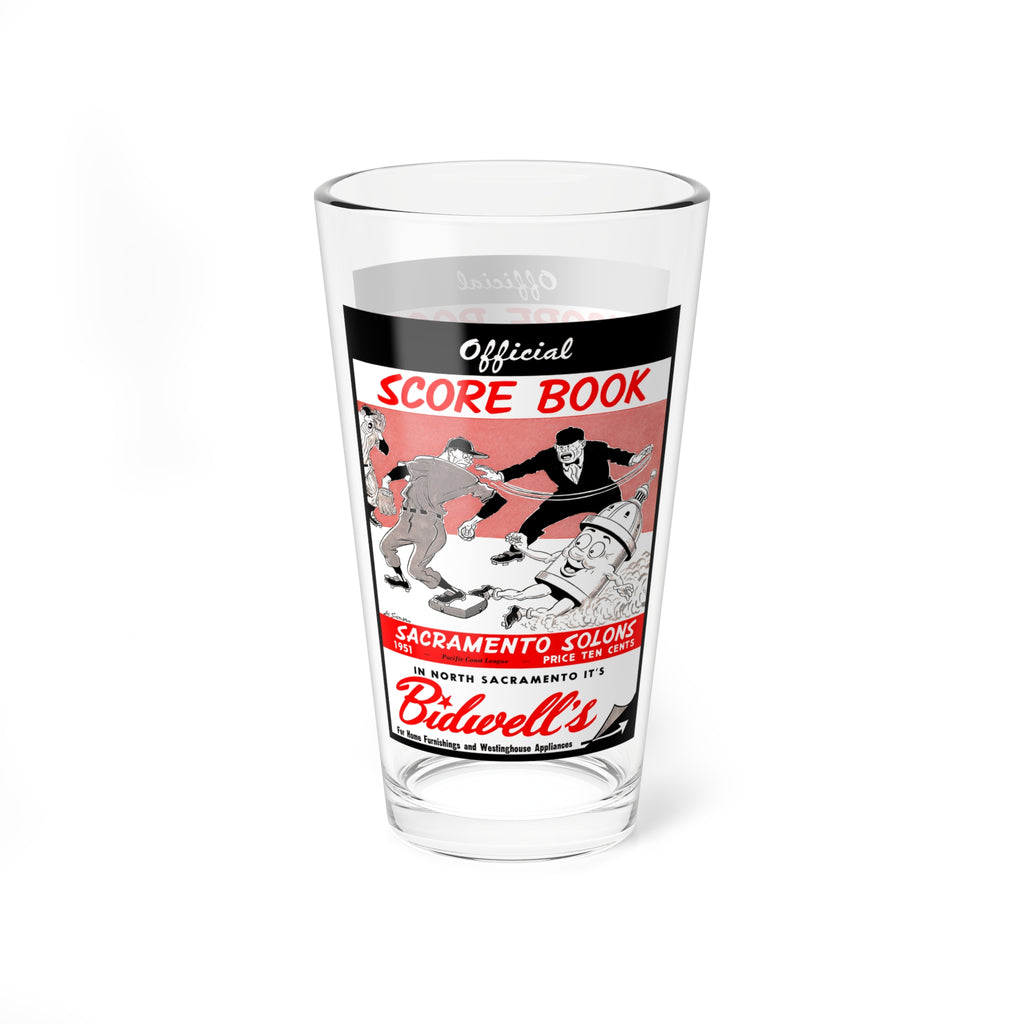 1951 Sacramento Solons Baseball Mixing Glass, 16oz