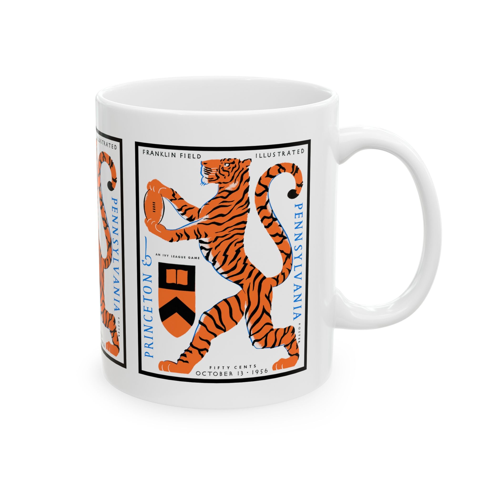 1956 Vintage Pennsylvania - Princeton Football Program Cover - Ceramic Mug, 11oz