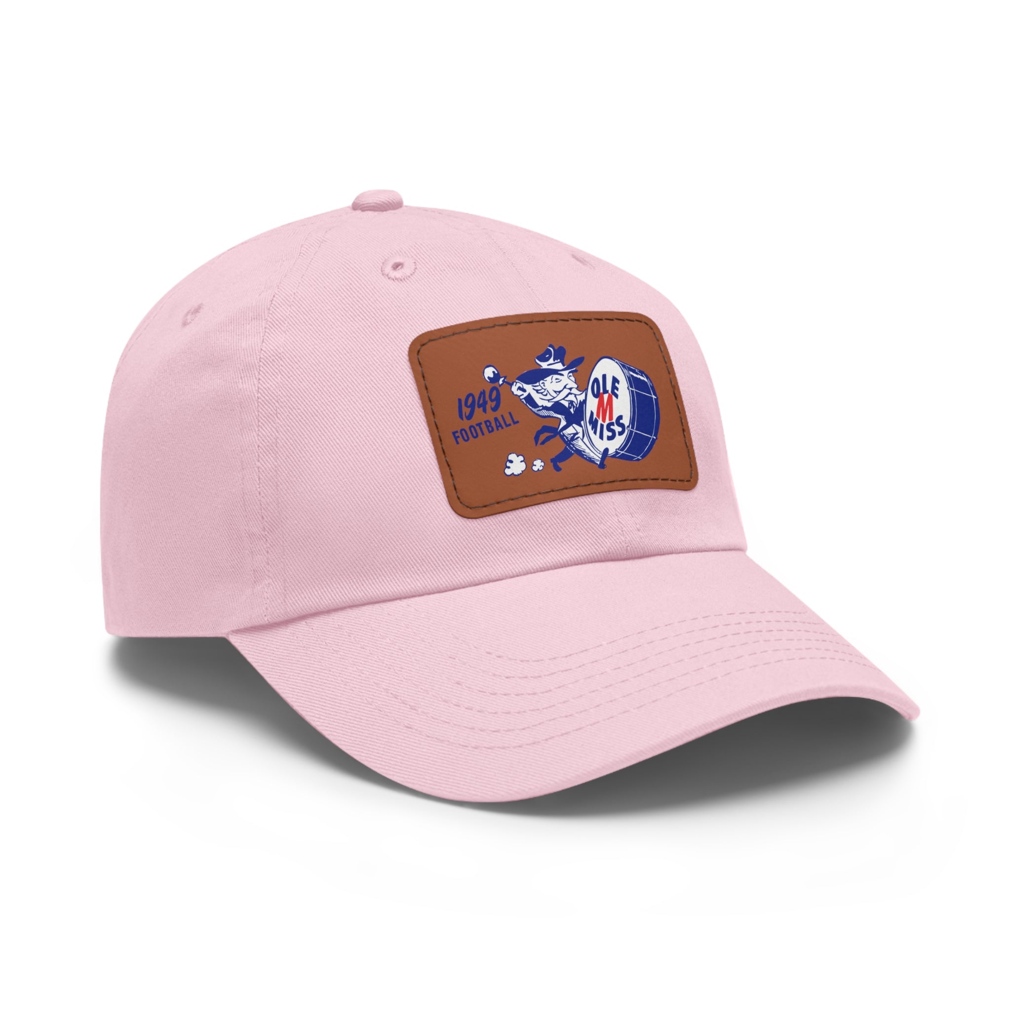 1949 Ole Miss Football - Dad Hat with Leather Patch (Rectangle)