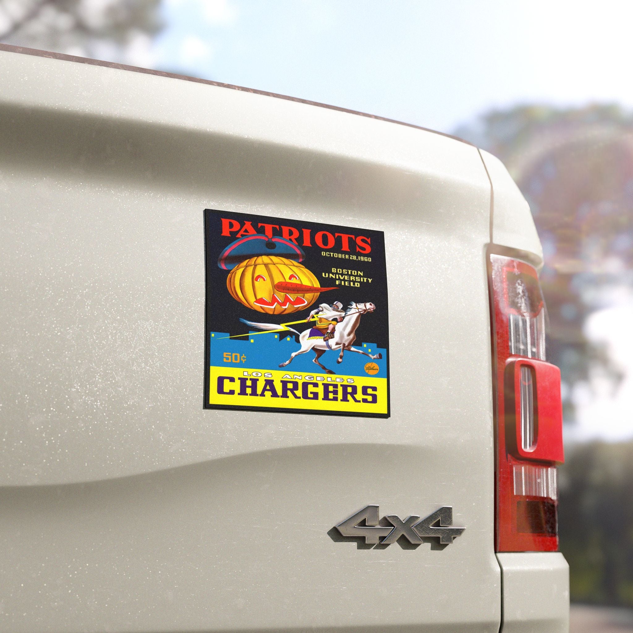 Car Magnets - 1960 Football Patriots Chargers, Vintage Sports Fan Gift, Retro Football Team Decor, Fridge Magnets, Sports Memorabilia,