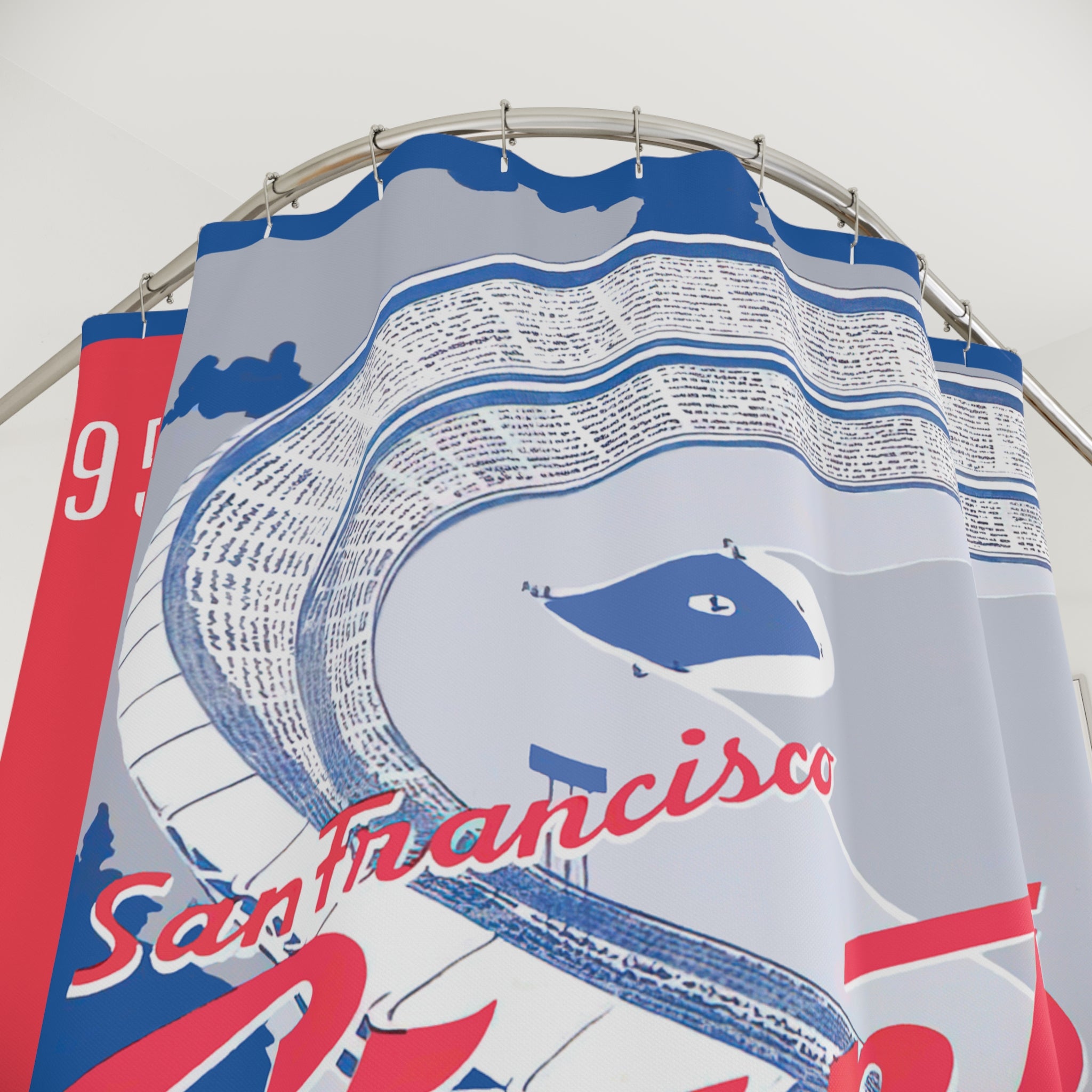 Vintage San Francisco Giants Shower Curtain - 1958 Baseball Memorabilia, Baseball Sports Decor, Giants Fan Gift, Bathroom Accessories