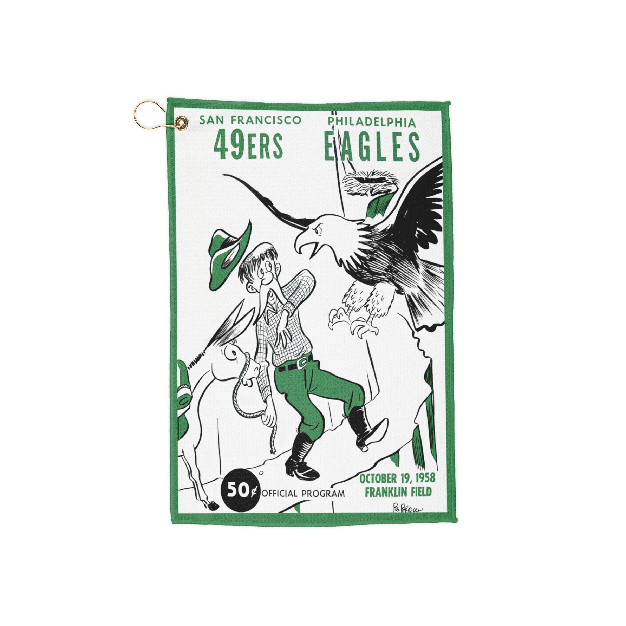 1958 Eagles vs 49ers Football Golf Towel | Vintage Game Graphic