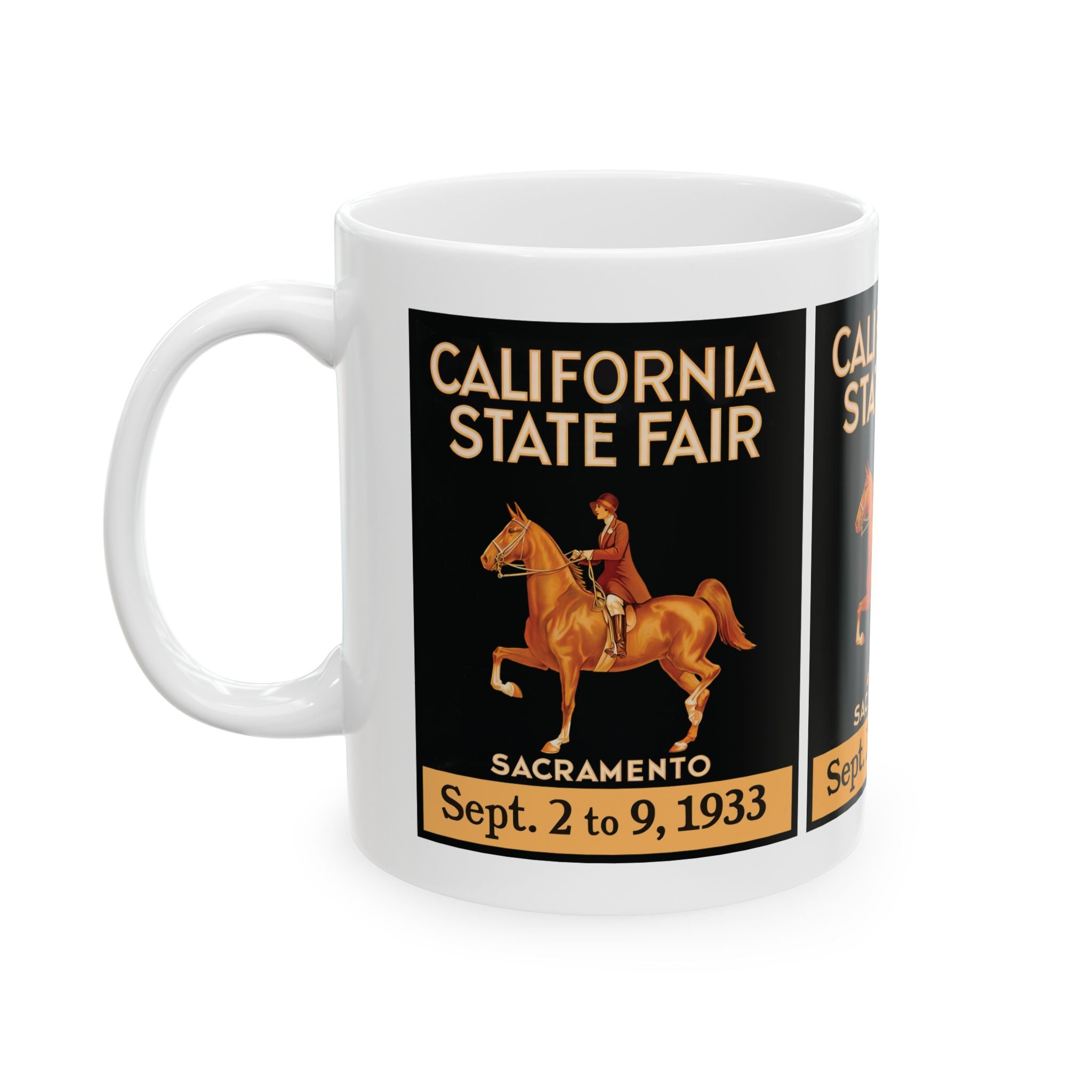 Vintage 1933 California State Fair Ceramic Mug, Retro Travel Souvenir Cup, Gift for History Buffs, 11oz 15oz Coffee Tea Mug, Collectible