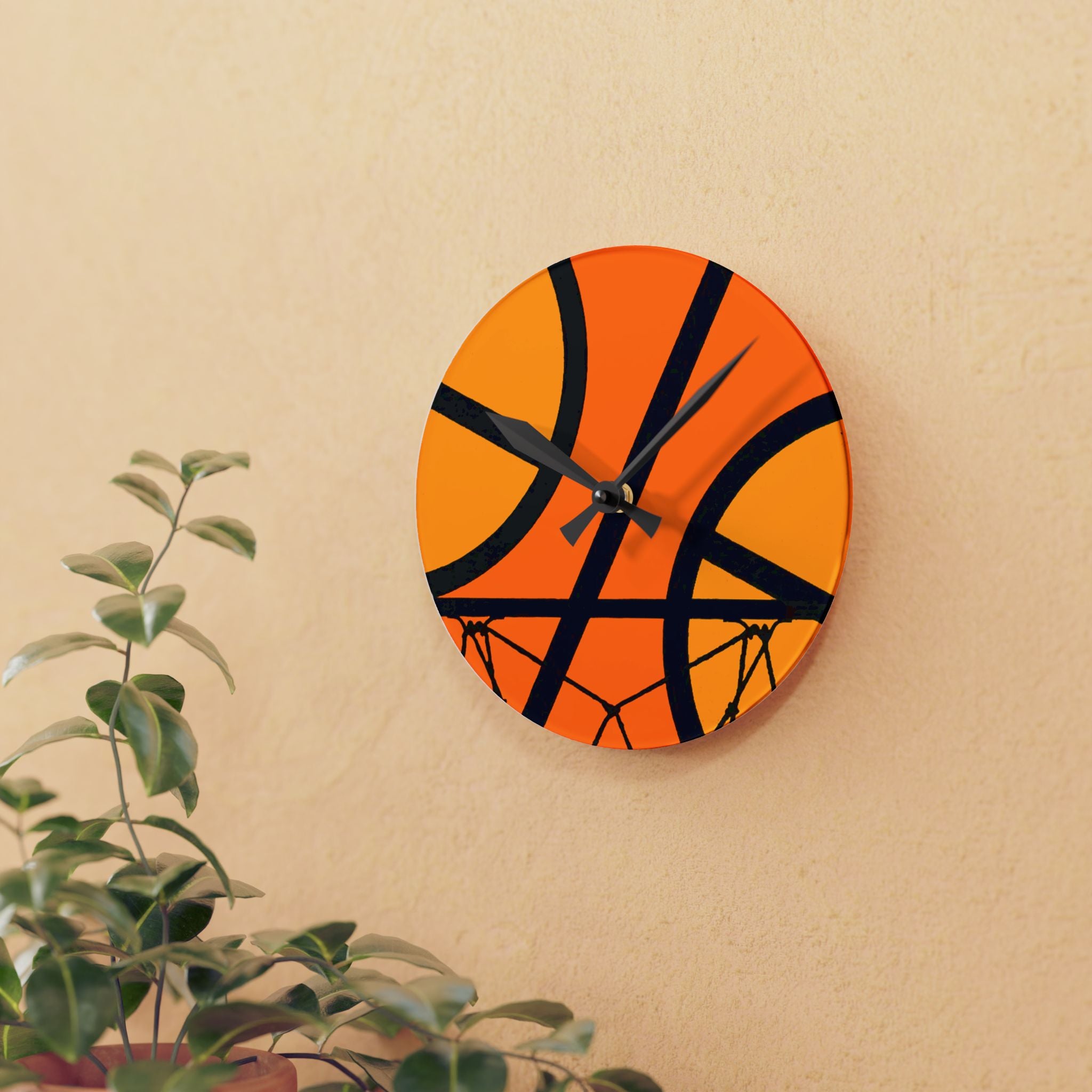 Basketball Wall Clock, Sports Clock, Vintage Clock, Unique Clock, Acrylic Clock, Kids Room Decor