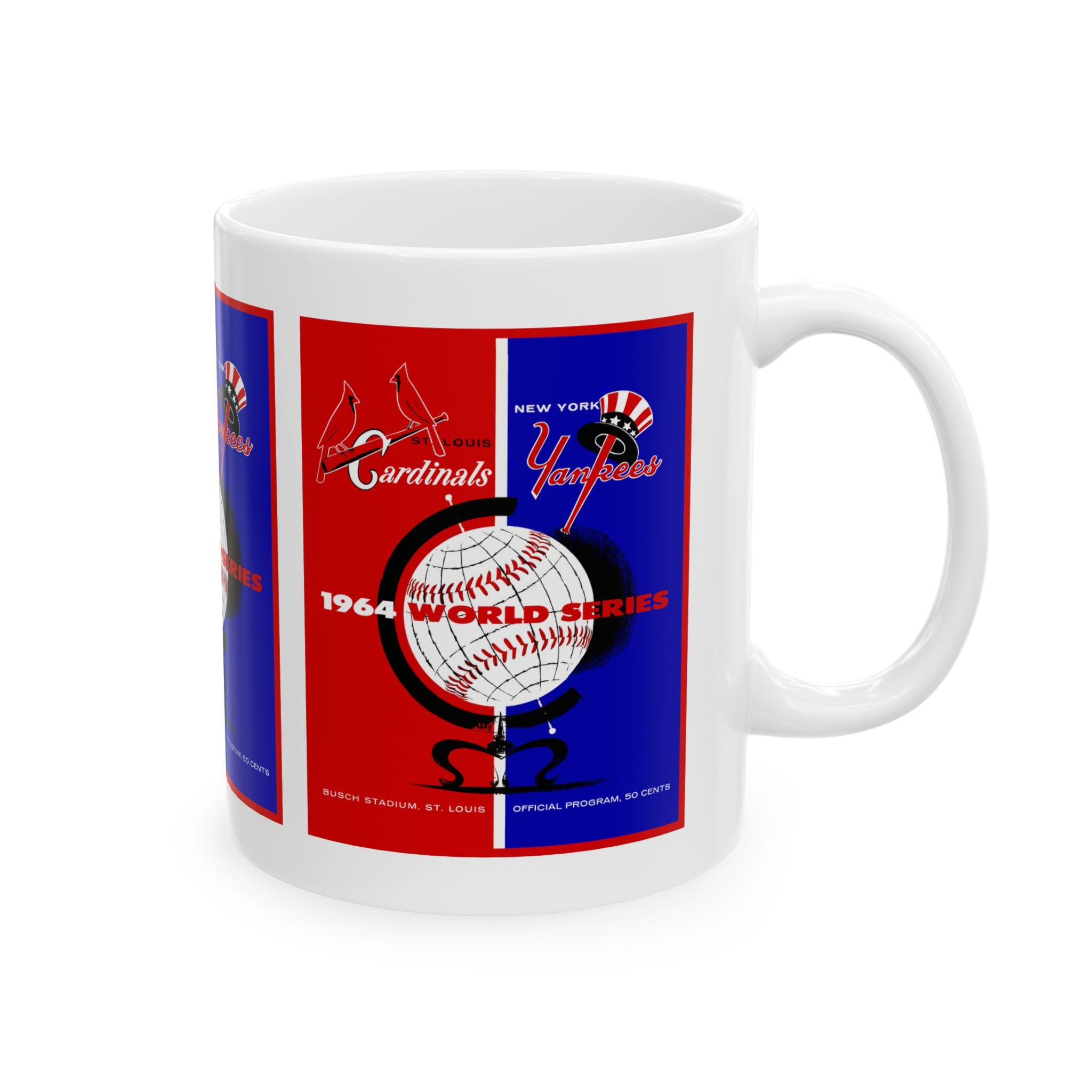 1964 Vintage New York Yankees - St Louis Cardinals - World Series Program Cover - Ceramic Mug, 11oz