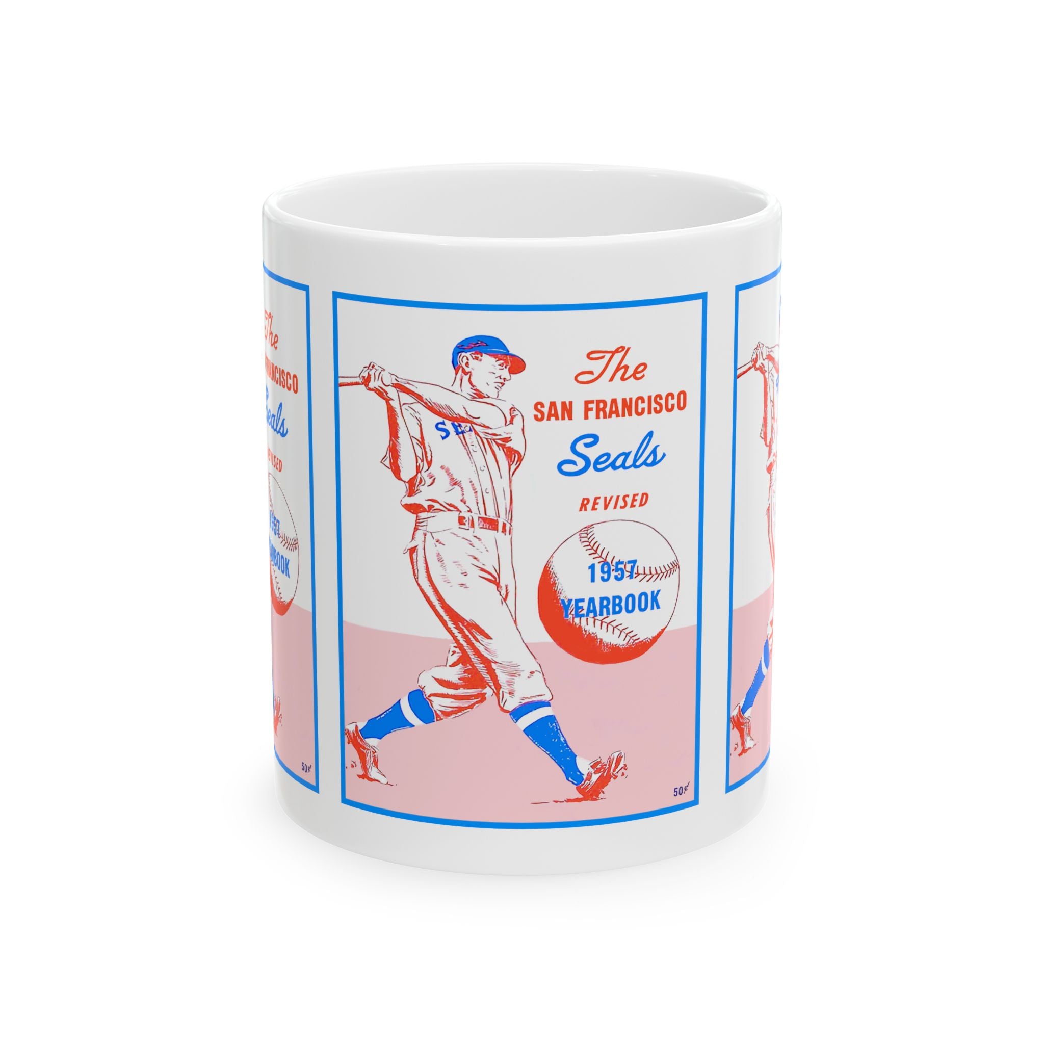 1957 Vintage San Francisco Seals Yearbook Cover - Ceramic Mug, 11oz