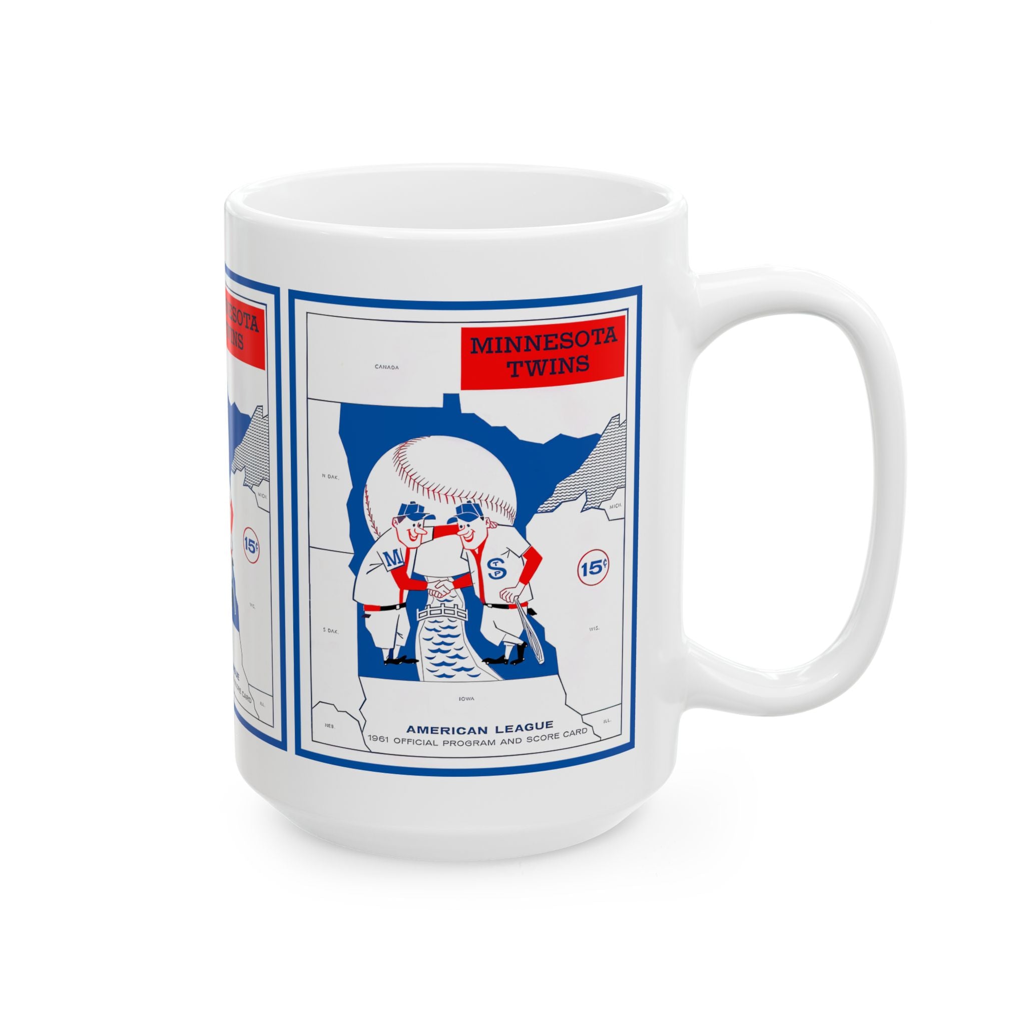 Minnesota Twins Ceramic Mug, 1961 Baseball Sports Fan Drinkware, Coffee Cup Gift, Baseball Lover Tea Mug, MLB Decor, Baseball Collectible
