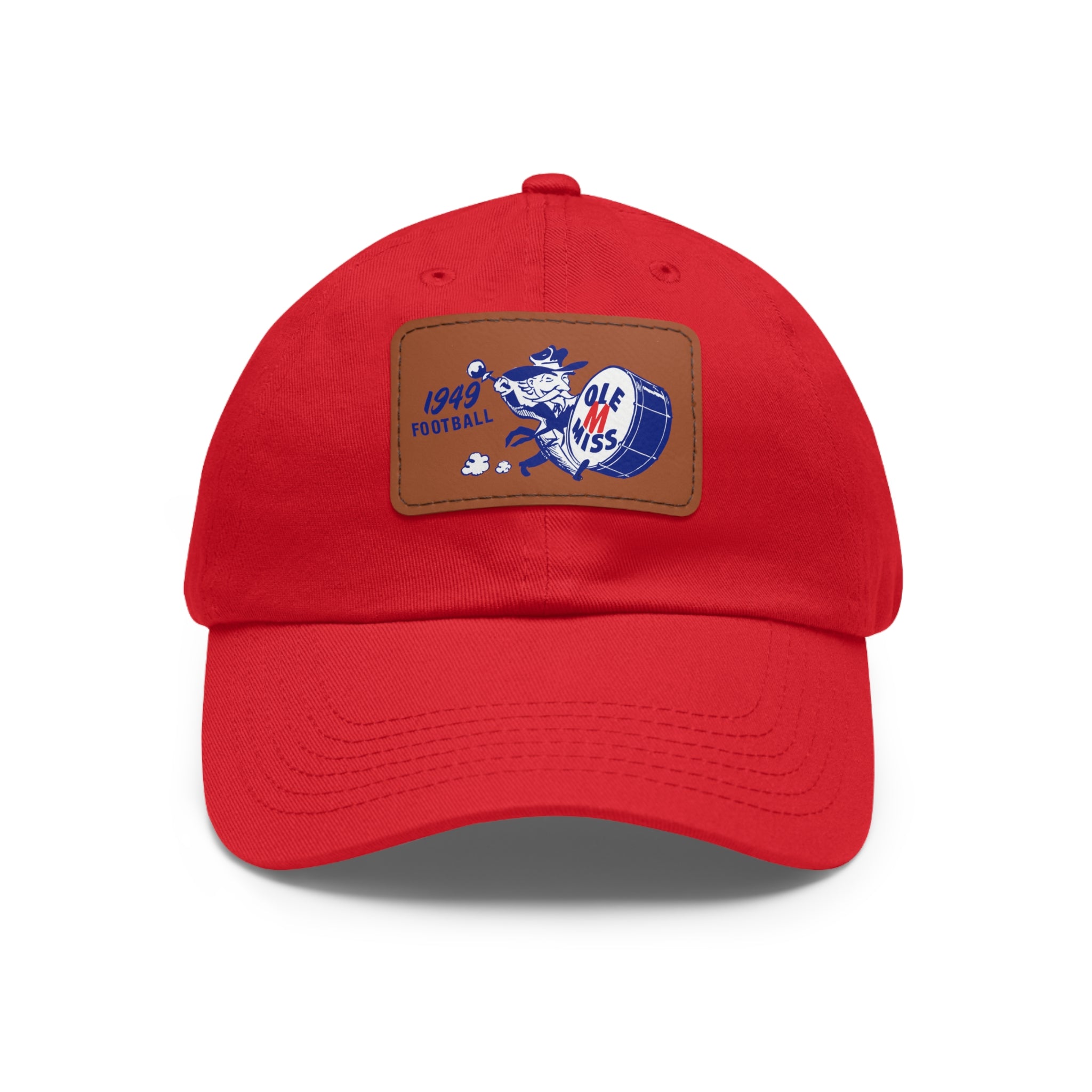 1949 Ole Miss Football - Dad Hat with Leather Patch (Rectangle)