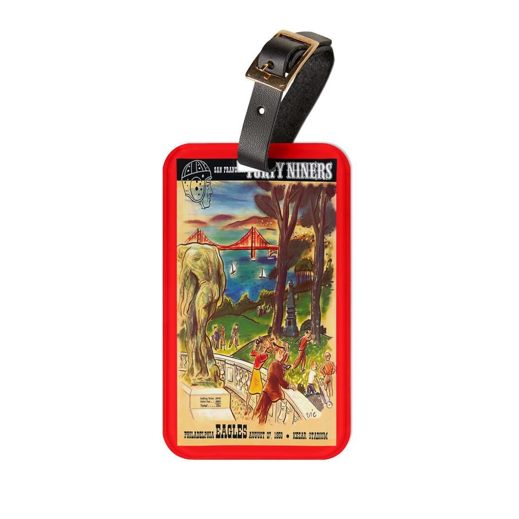 1950 Vintage San Francisco 49ers Travel Luggage Tag — Golden Gate Program Cover