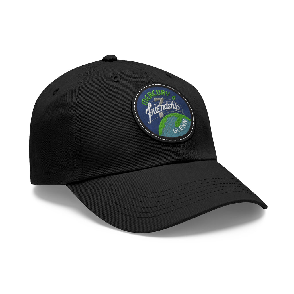 NASA - Mercury 6 - Friendship 7 Flight Patch - Dad Hat with Leather Patch (Round)