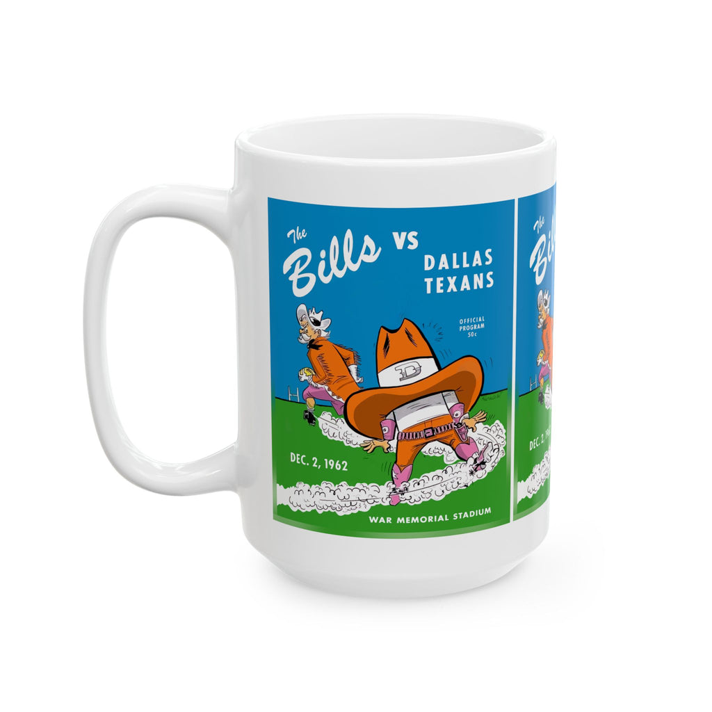 1962 Vintage Dallas Texans - Buffalo Bills Football Program Cover - Ceramic Mug, (11oz, 15oz)