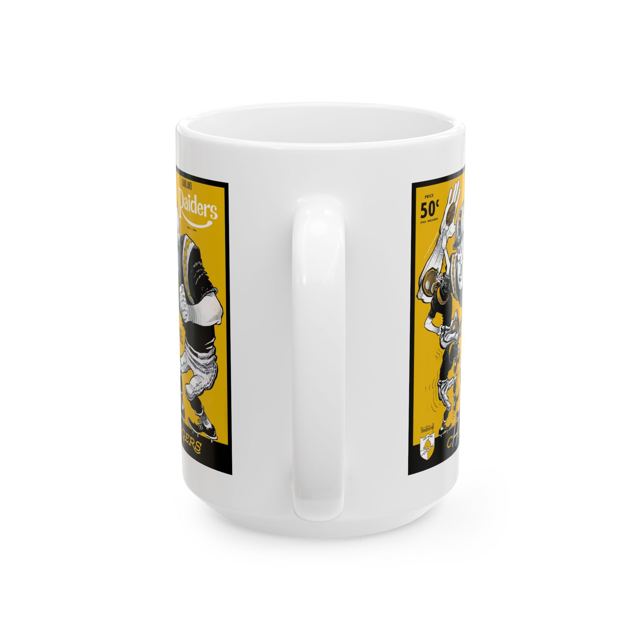 Ceramic Mug, 1964 San Diego Chargers Football Oakland Raiders, Coffee Cup, Sports Fan Gift, Vintage Football Memorabilia, Retro Design