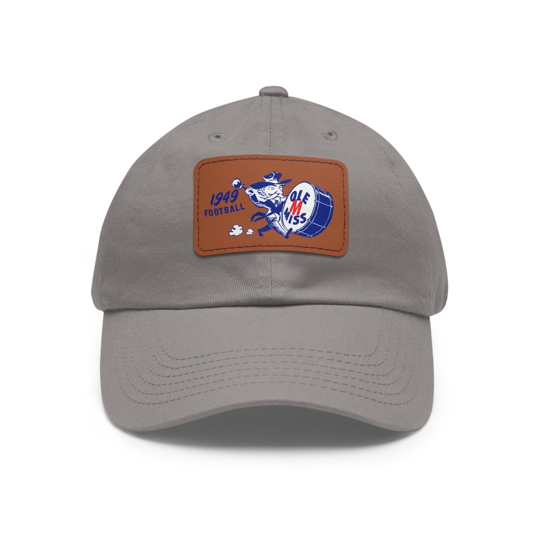 1949 Ole Miss Football - Dad Hat with Leather Patch (Rectangle)