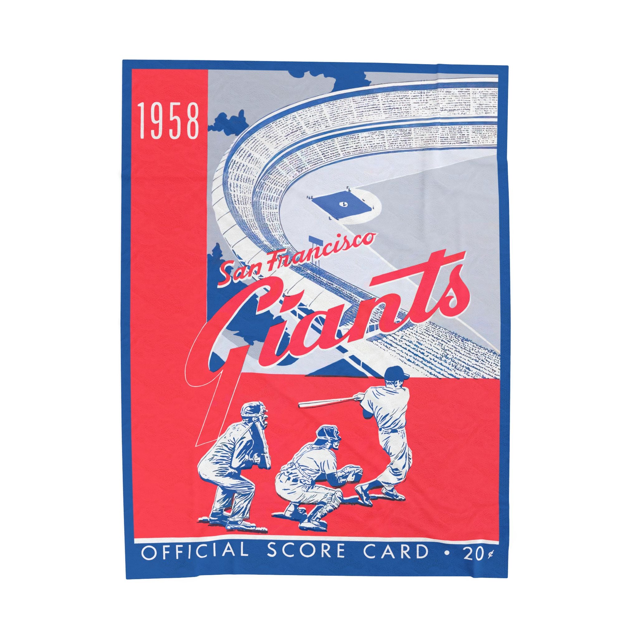 Velveteen Plush Blanket, Giants Baseball Fan Gift, SF Giants Throw Blanket, Sports Team Home Decor, MLB 1958 Vintage Design