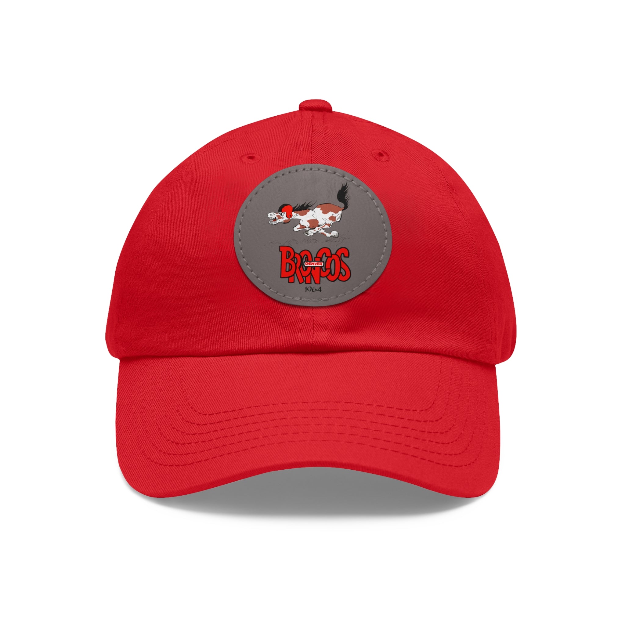 1964 Denver Broncos Football - Dad Hat with Leather Patch (Round)