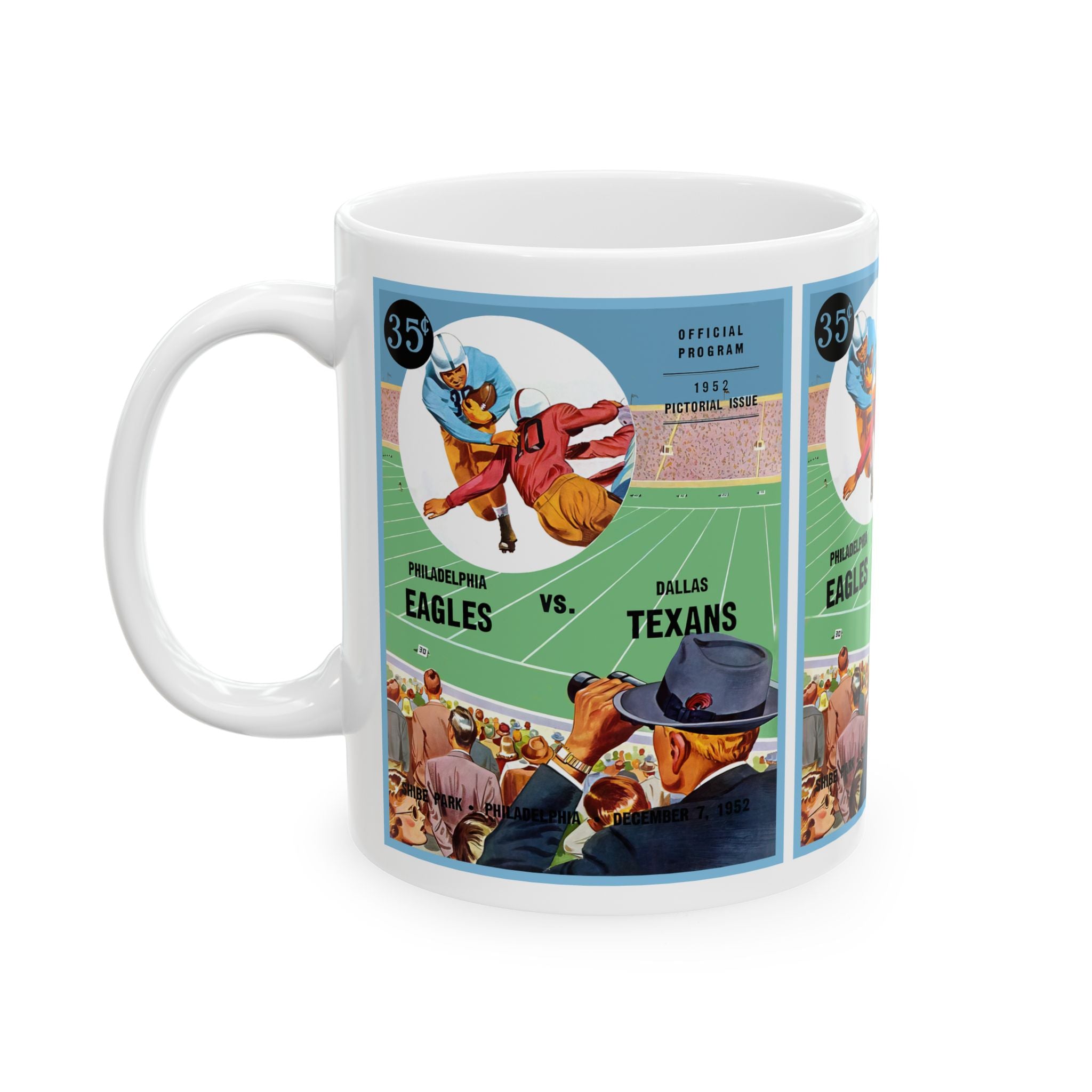 Vintage 1952 Football Philadelphia Eagles Dallas Texans Ceramic Mug, Sports Fan Gift, Coffee Cup, Tea Mug, Football Lover Gift, Sport Team