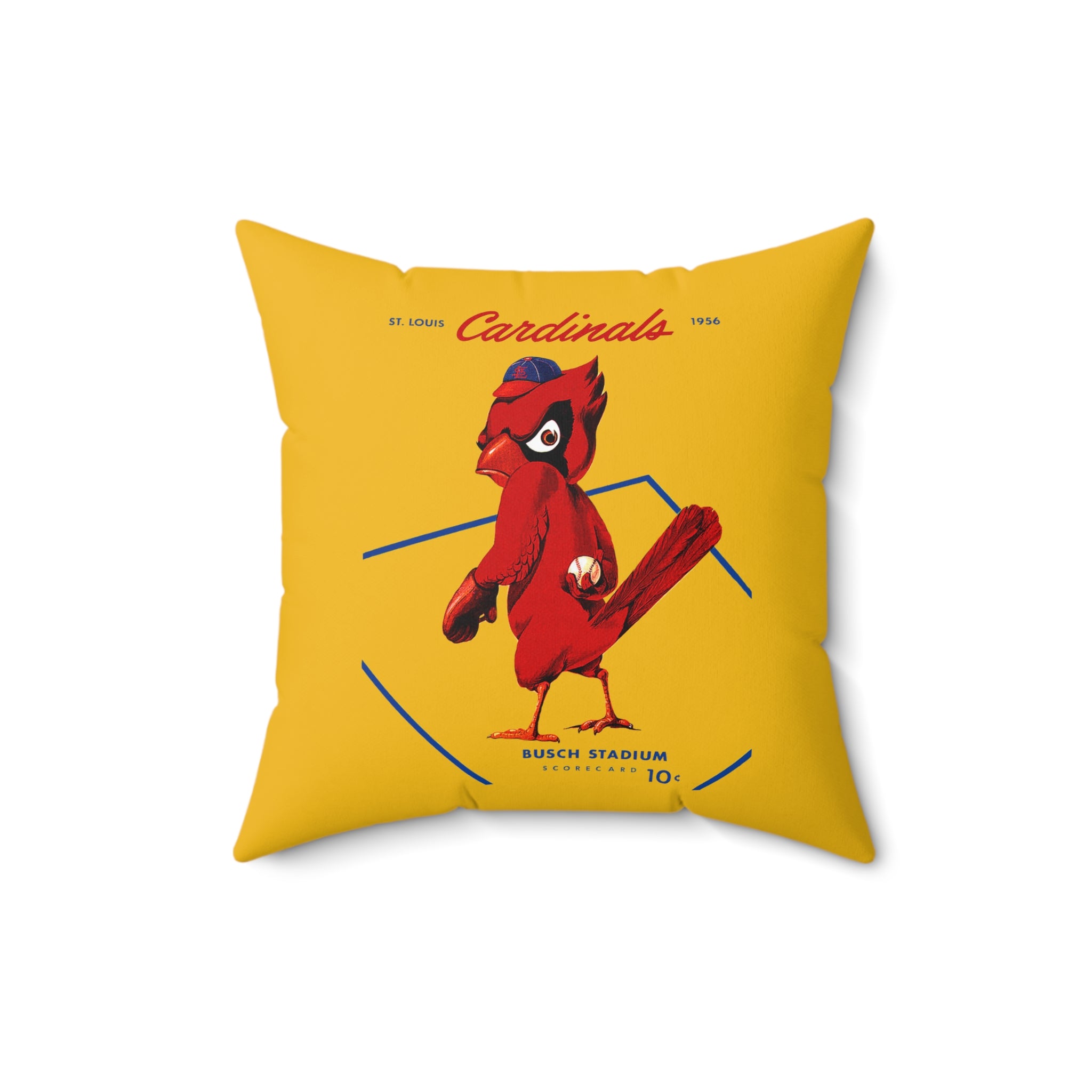 1956 St. Louis Baseball Vintage Square Indoor Pillow