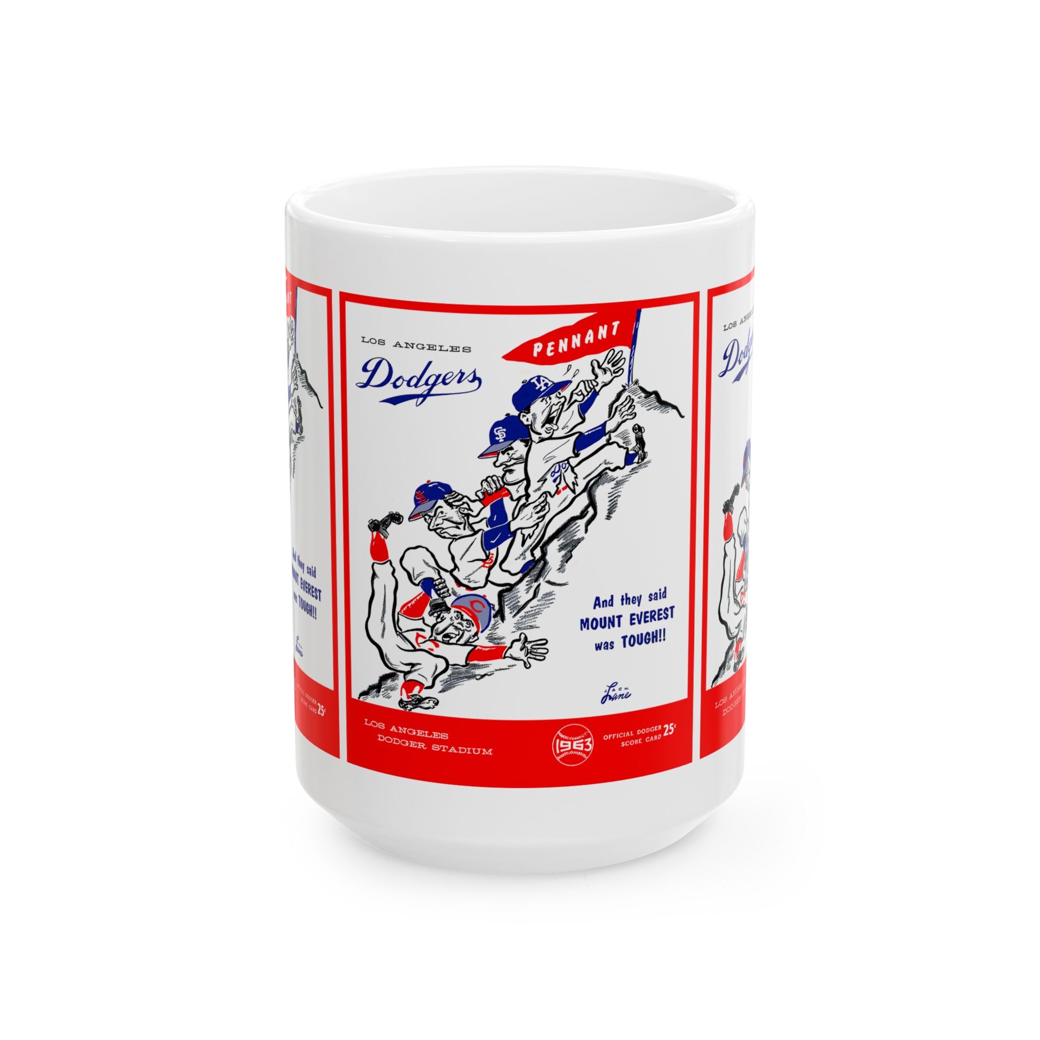 1963 Baseball Dodgers Vintage Baseball Poster Ceramic Mug (11oz & 15oz)
