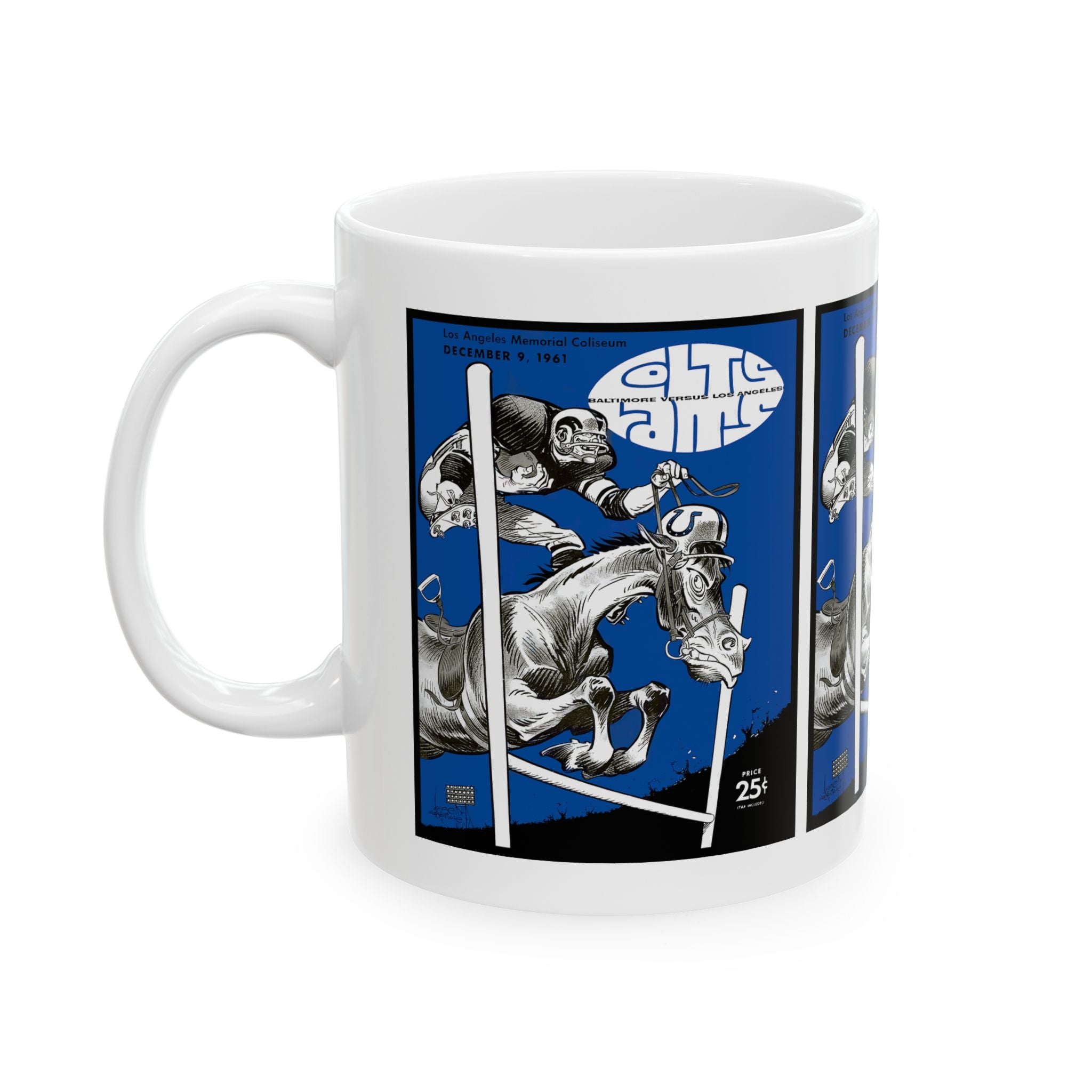 1961 Baltimore Los Angeles Football Mug | Vintage Football Coffee Cup 11oz and 15oz