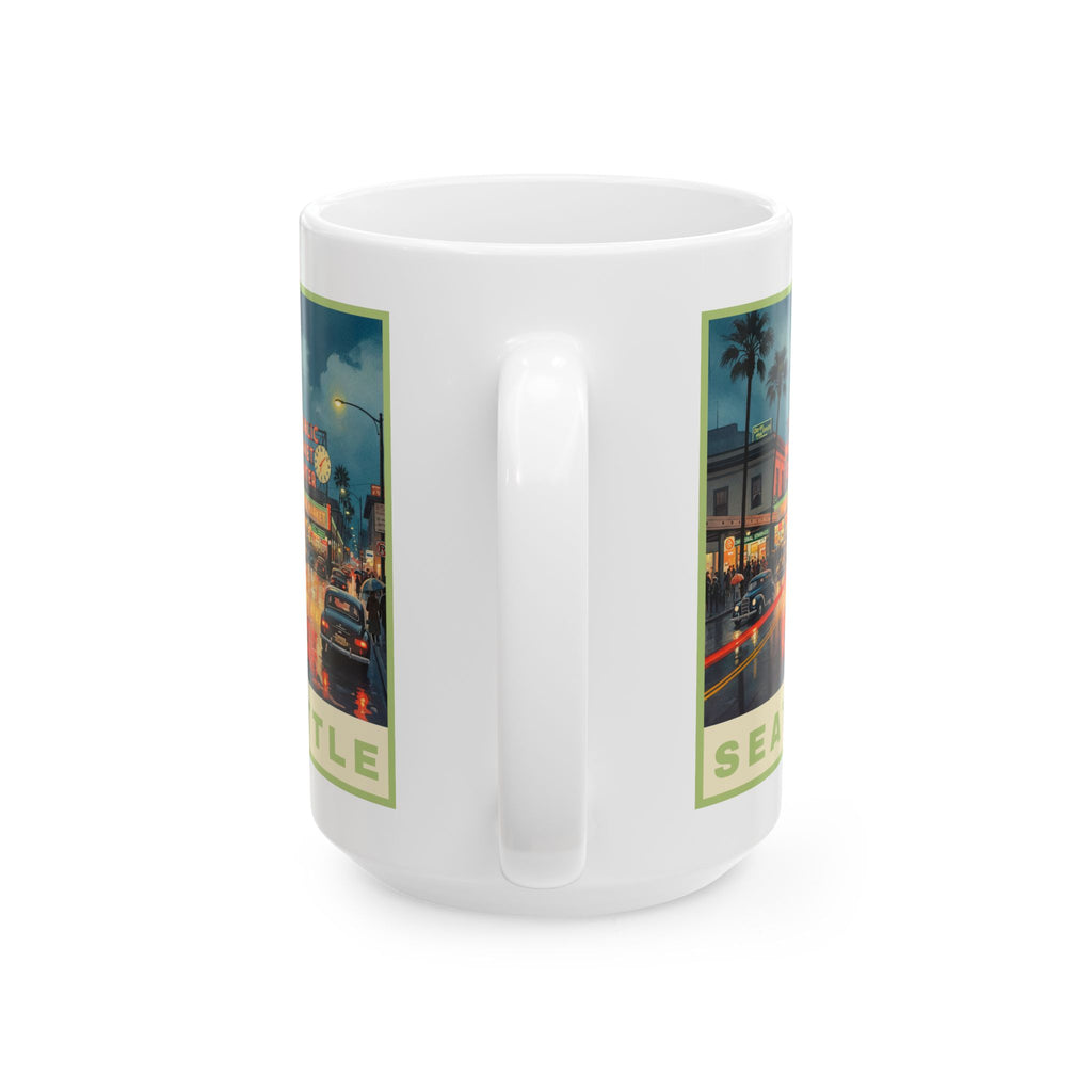 Seattle Street View Public Market Mug | City Coffee Cup 11oz and 15oz