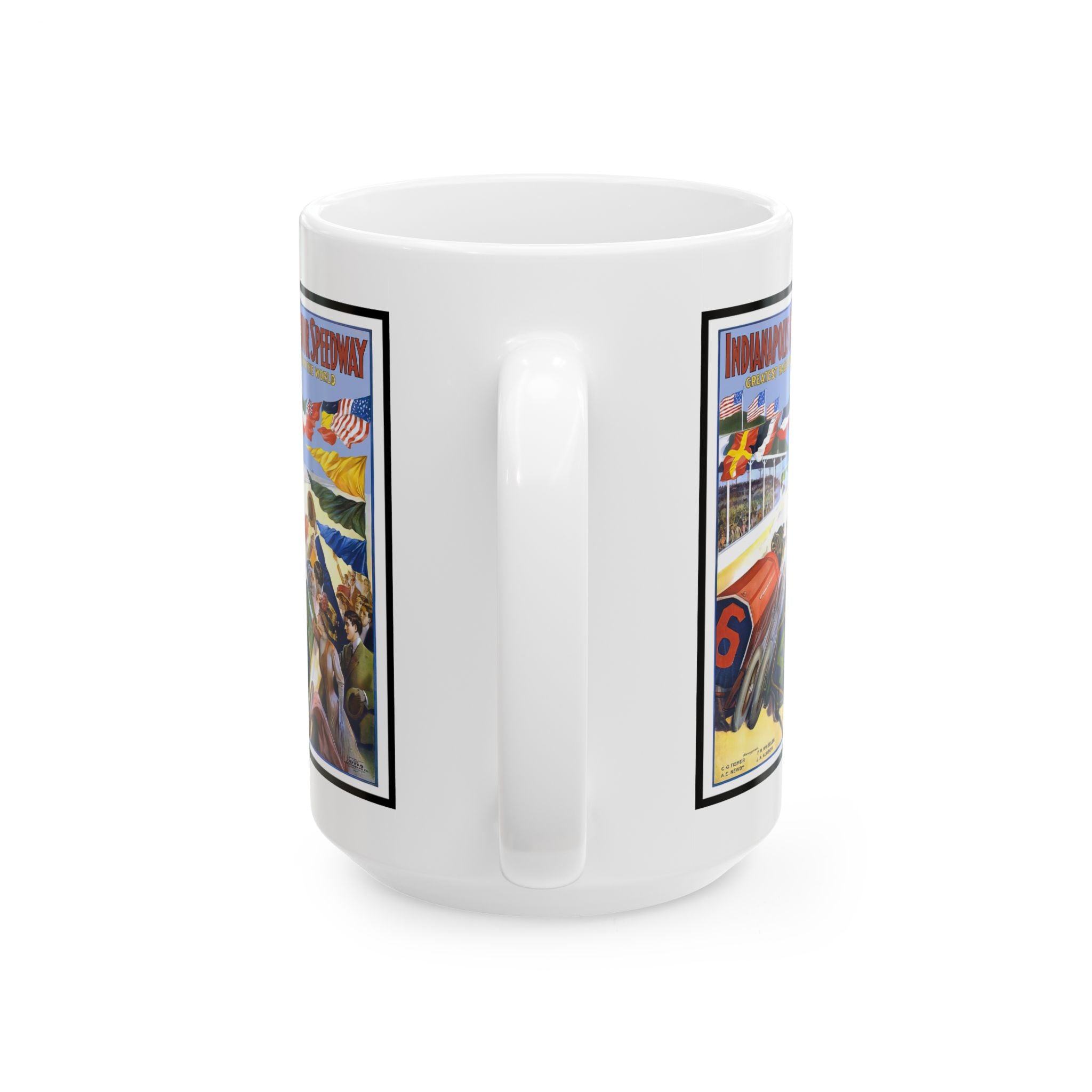 Vintage Indy 500 Ceramic Mug, Retro Racing Cup, Gift for Car Enthusiasts, Coffee Lover, Father's Day Present, Speedway Racing Fan, Vintage