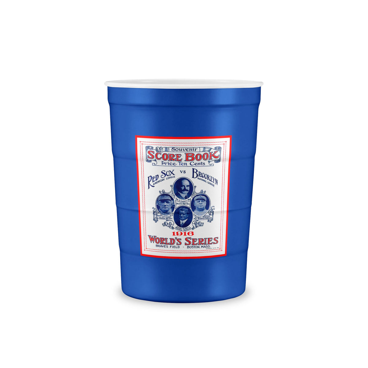 1916 Baseball World Series Brooklyn Dodgers - Boston Red Sox - Reusable Steel Party Cup — Red Insulated Recyclable Tumbler