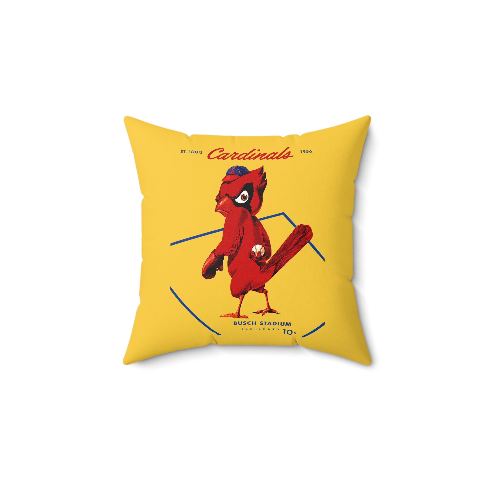 1956 St. Louis Baseball Vintage Square Indoor Pillow
