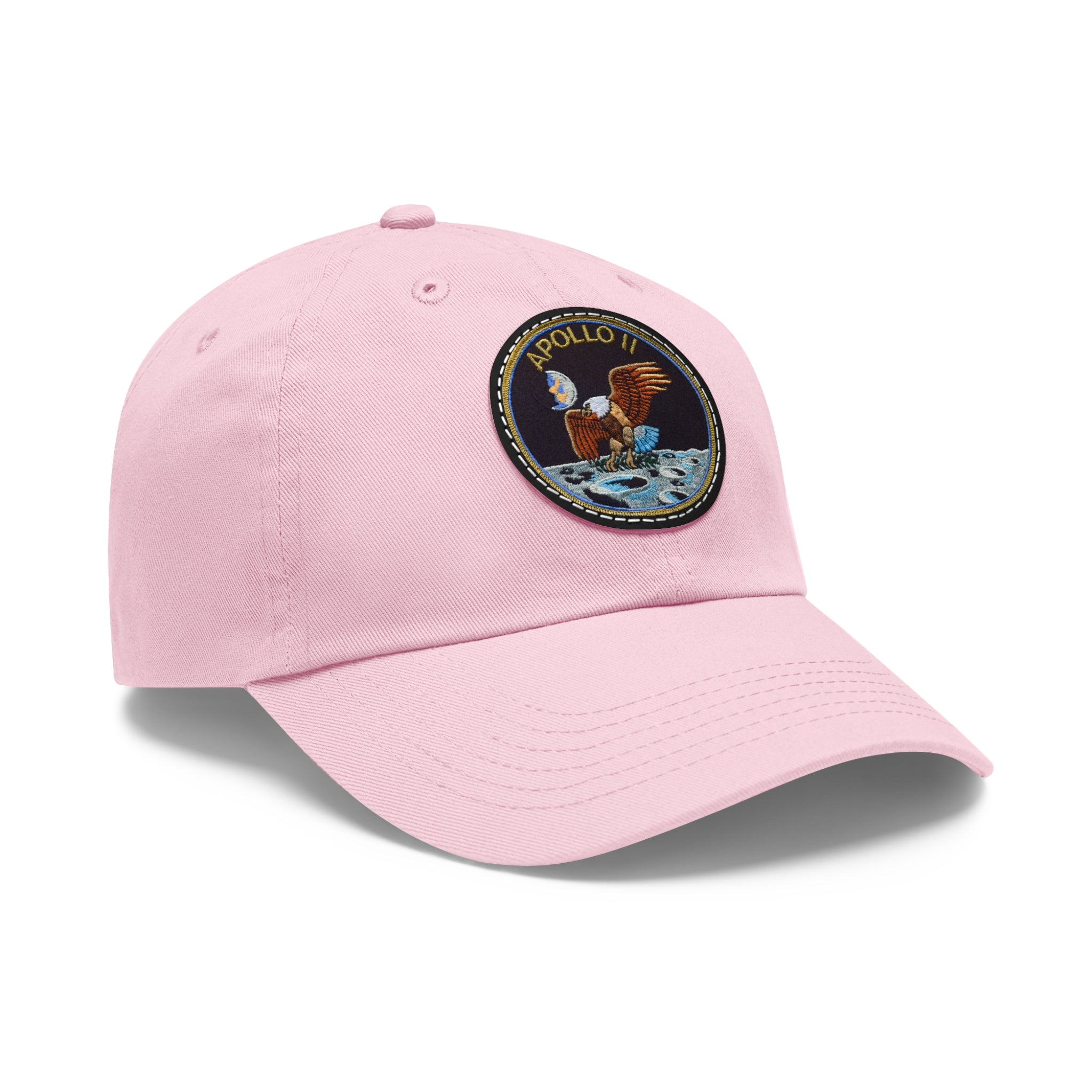 NASA Apollo 11 - Flight Patch - Dad Hat with Leather Patch (Round)