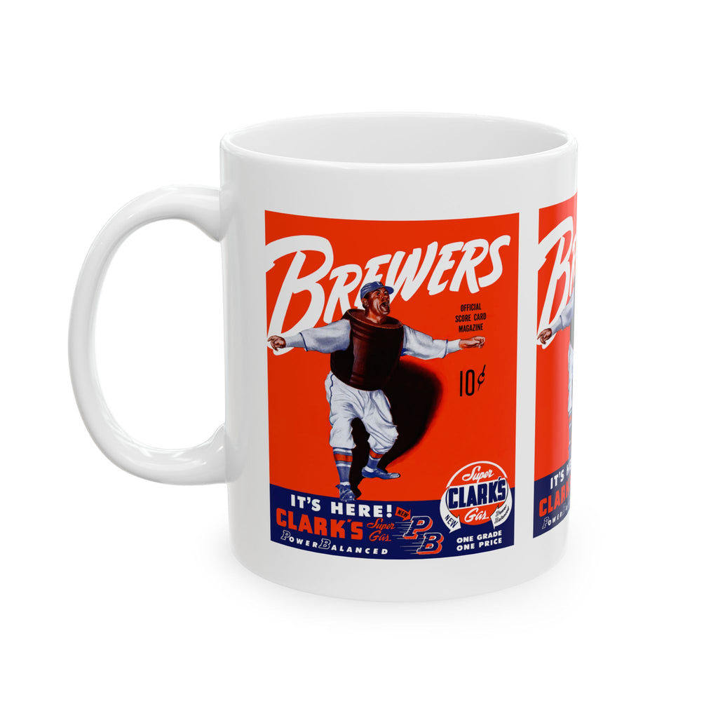 1951 Vintage Milwaukee Brewers Program Cover - Ceramic Mug, 11oz