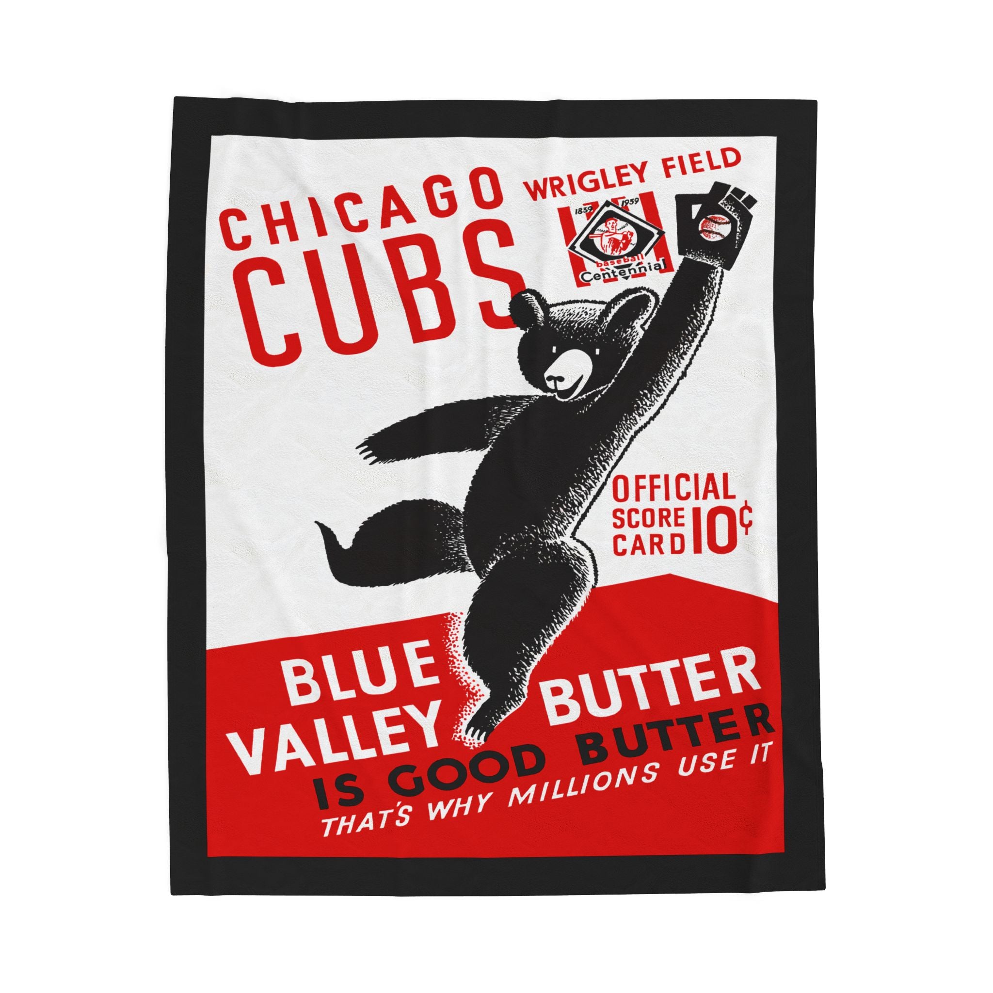 Velveteen Plush Blanket - 1939 Baseball Chicago Cubs, Sports Throw, Cozy Cubs Fan Gift, Retro Sports Decor, Baseball Lover Gift