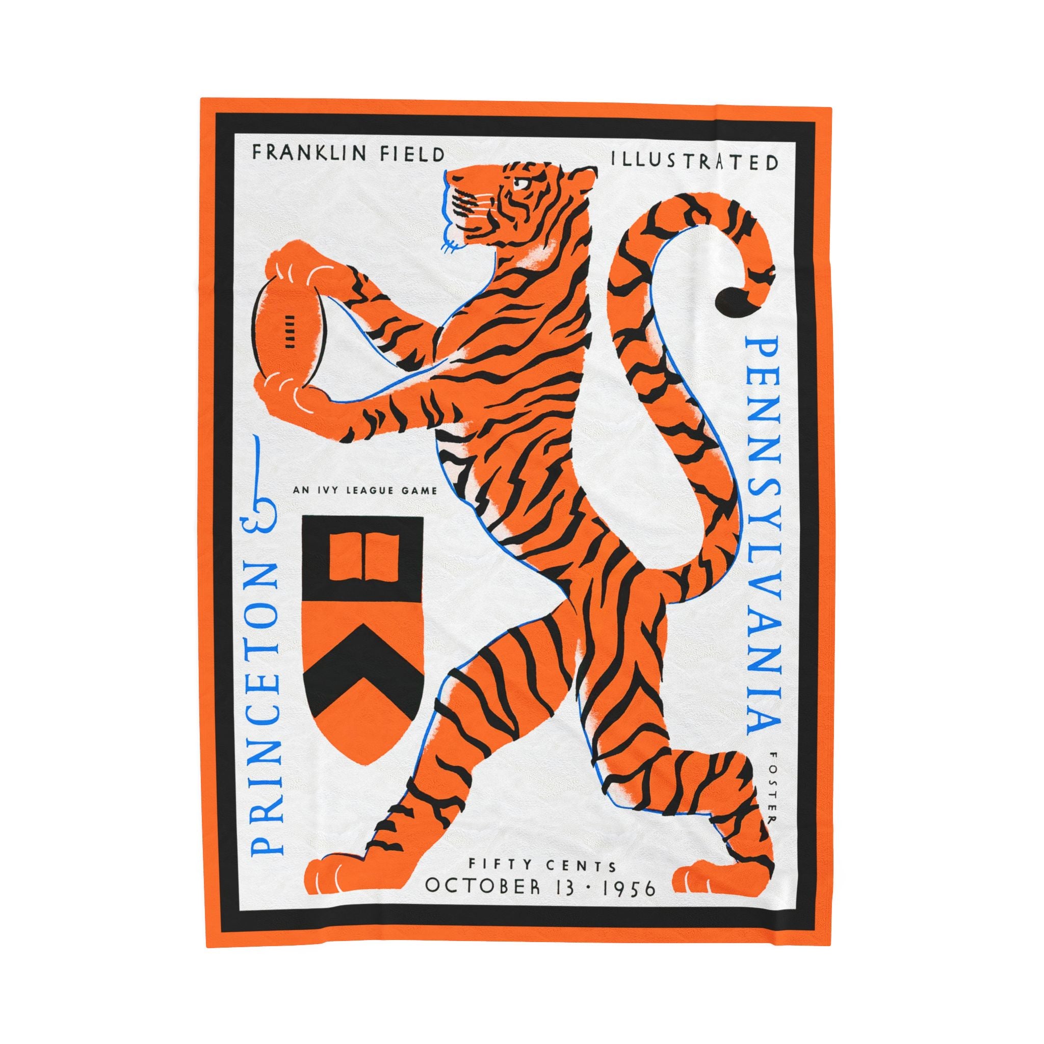 Plush Blanket, 1956 Vintage Pennsylvania - Princeton Football, Throw Blanket, Home Decor, Sports Fan Gift, Game Day Blanket